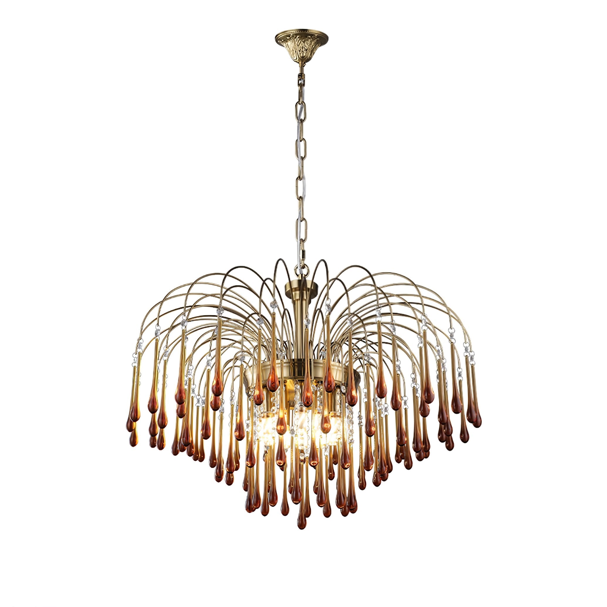 Ciel Chandelier Golden Arms and Crystal-Neutral Decor