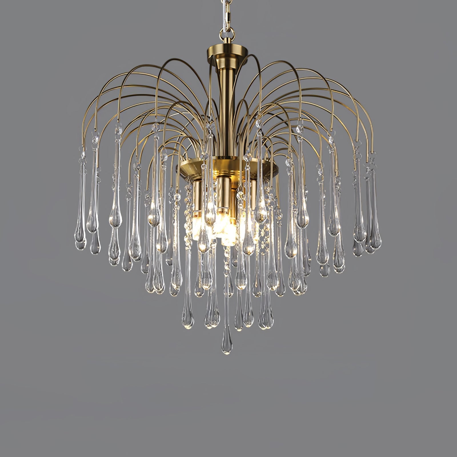 Ciel Chandelier Golden Arms and Crystal-Neutral Decor