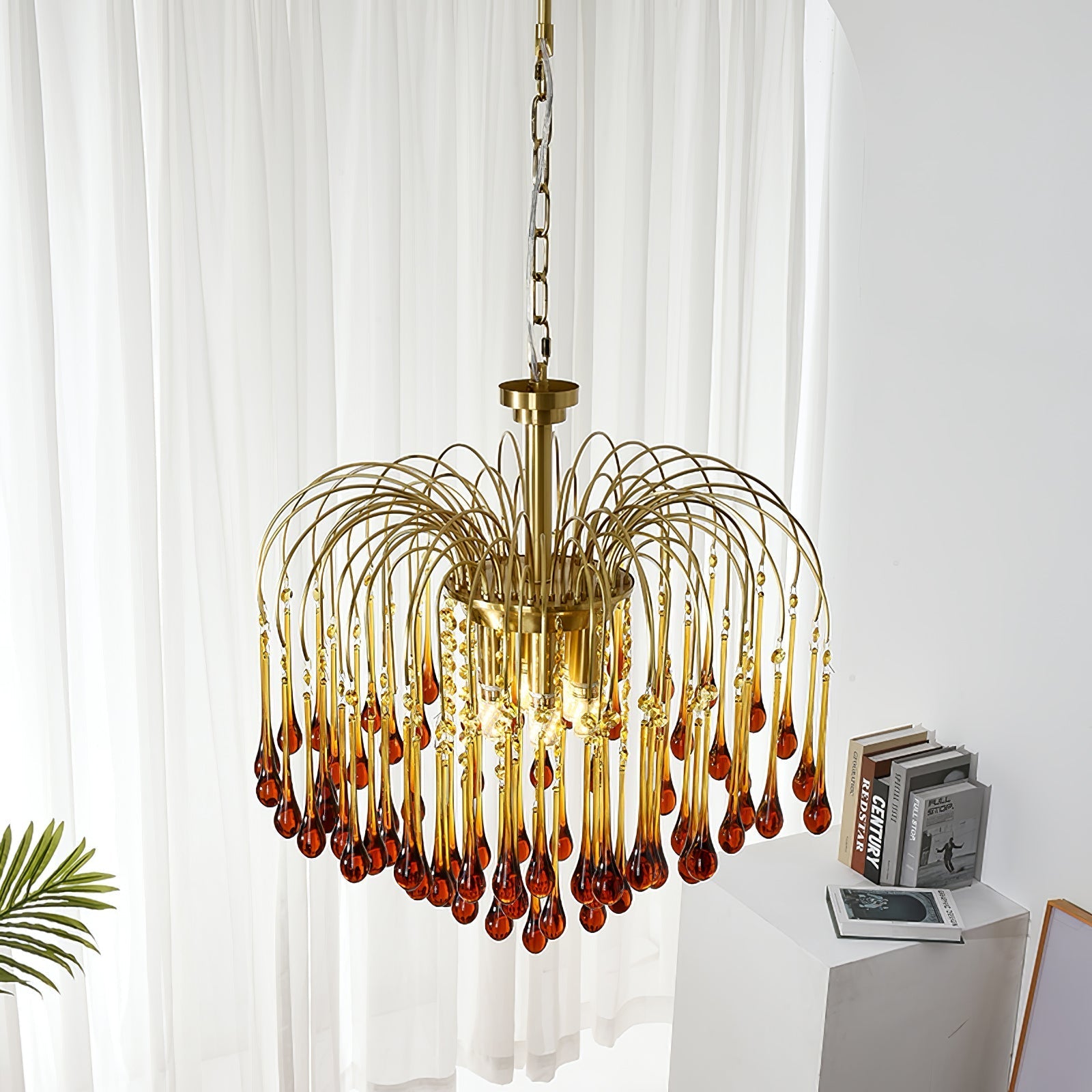 Ciel Chandelier Golden Arms and Crystal-Neutral Decor