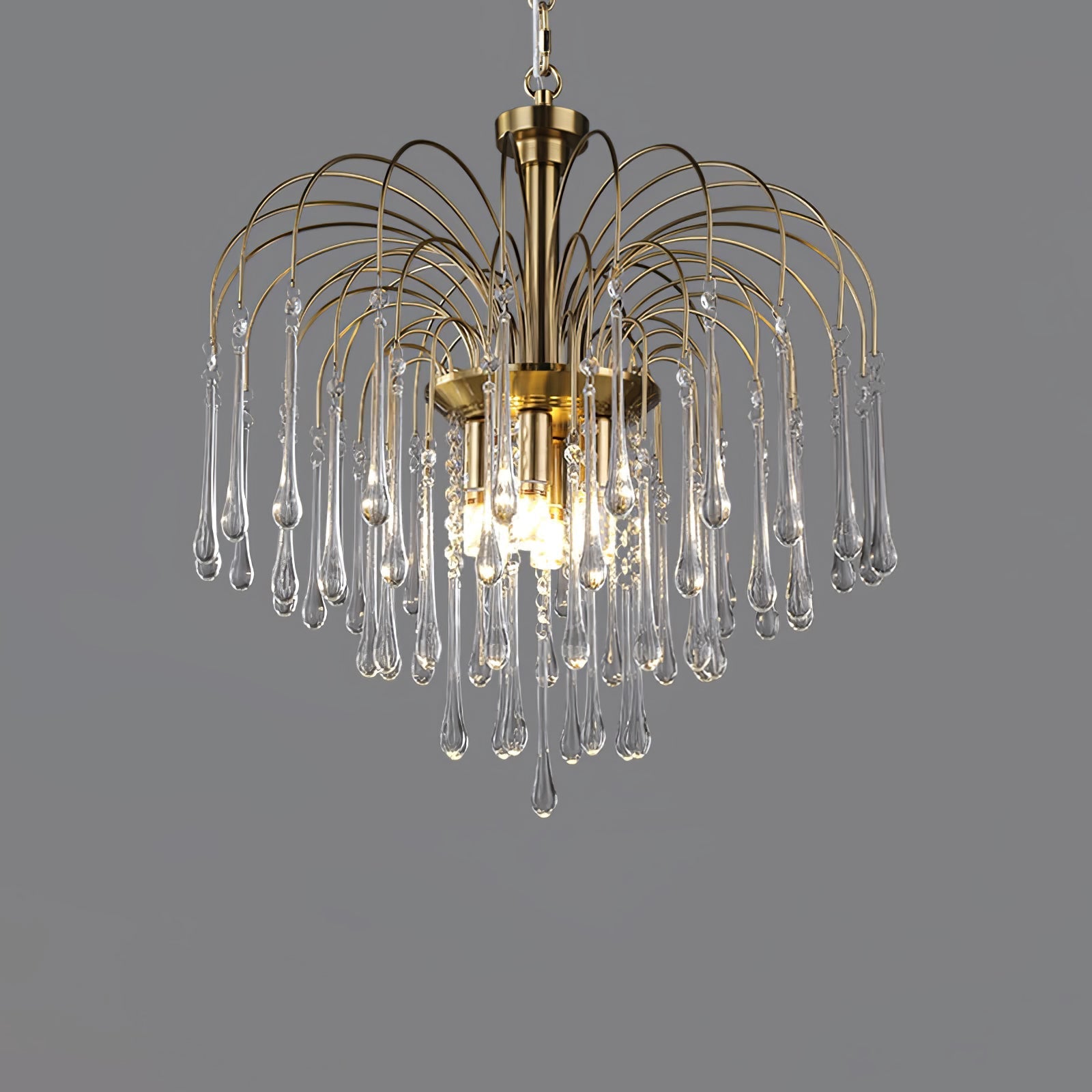 Ciel Chandelier Golden Arms and Crystal-Neutral Decor