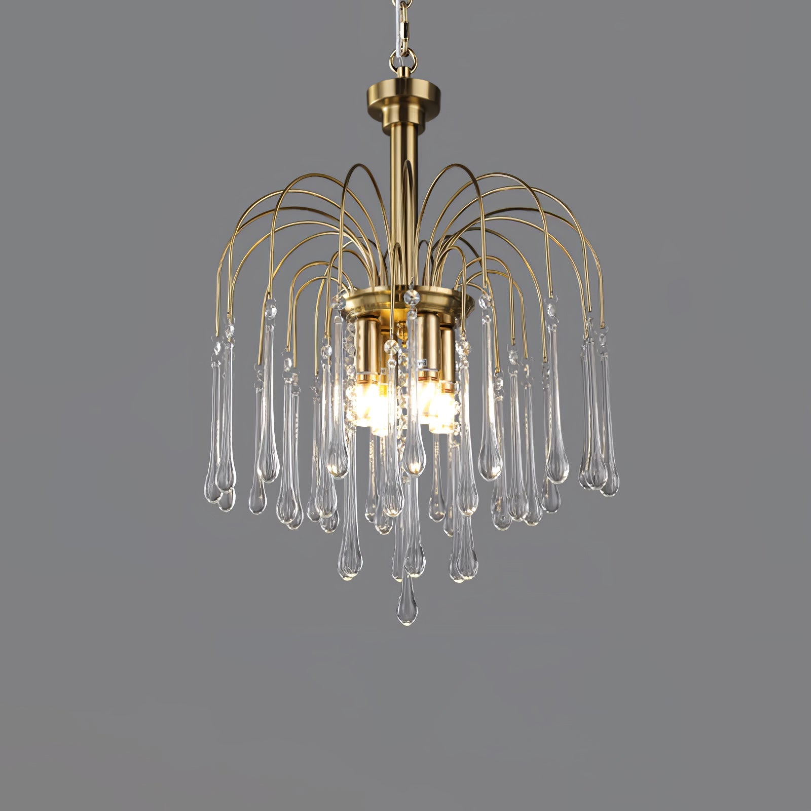 Ciel Chandelier Golden Arms and Crystal-Neutral Decor