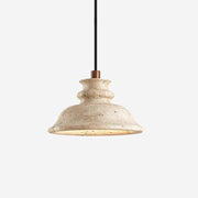 Ritta Pendant Lamp Sculpted Travertine Shade - Neutralighting
