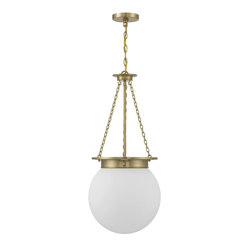 The warm, diffused light cast by the Manor Pendant Lamp.
