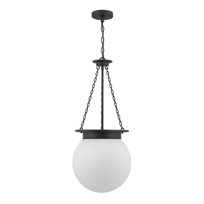 Lifestyle image of the Manor Pendant Lamp in a contemporary living room.
