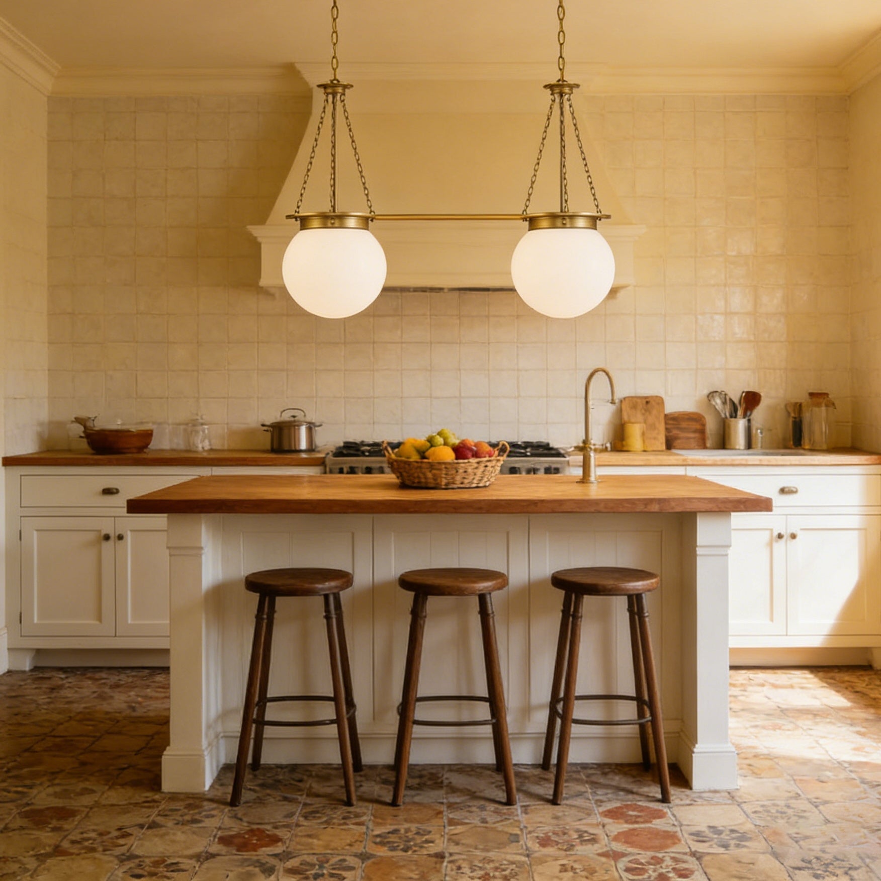 Manor Pendant Lamp in a chrome finish, reflecting light.