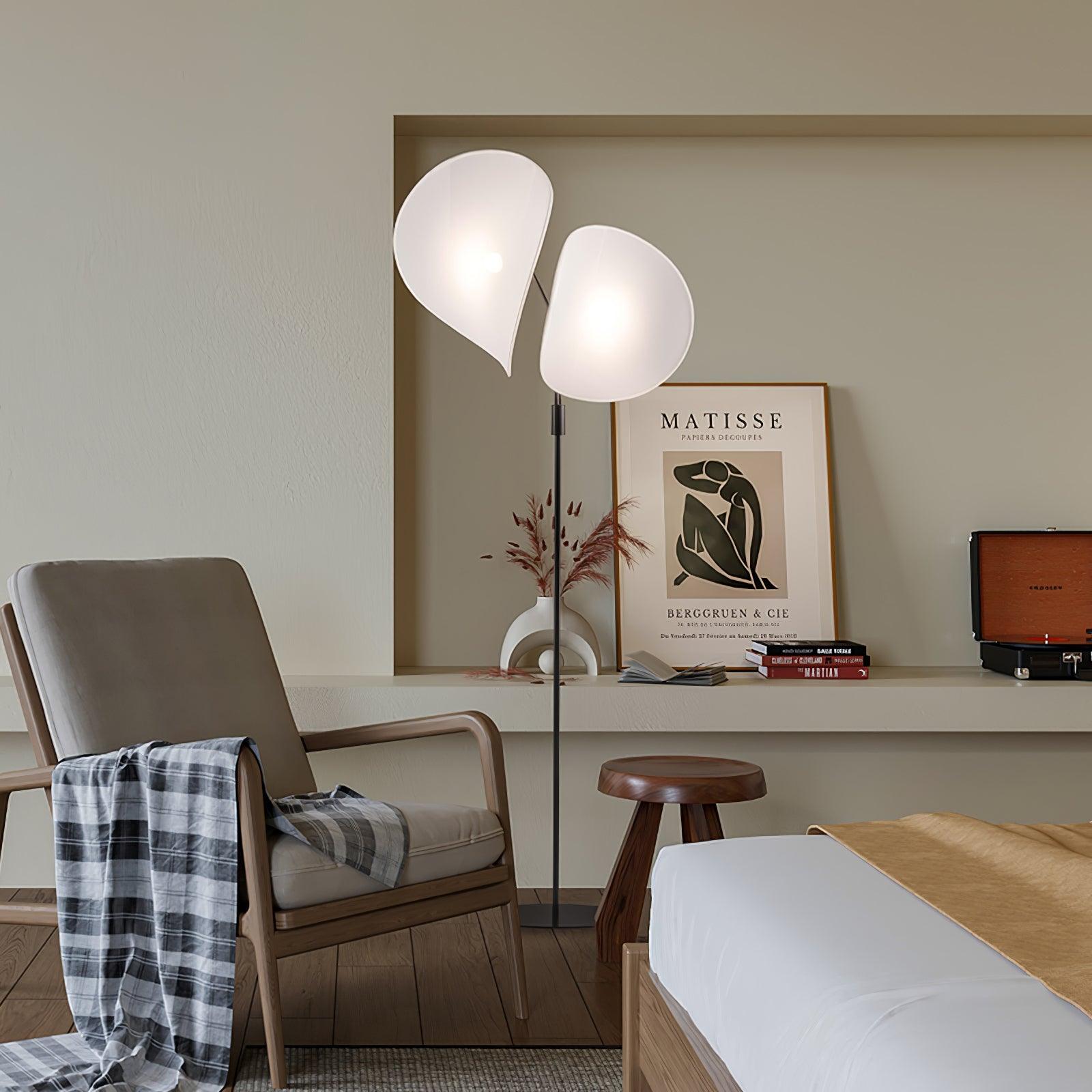 Riven Modern Fabric Floor Lamp-Neutral Decor