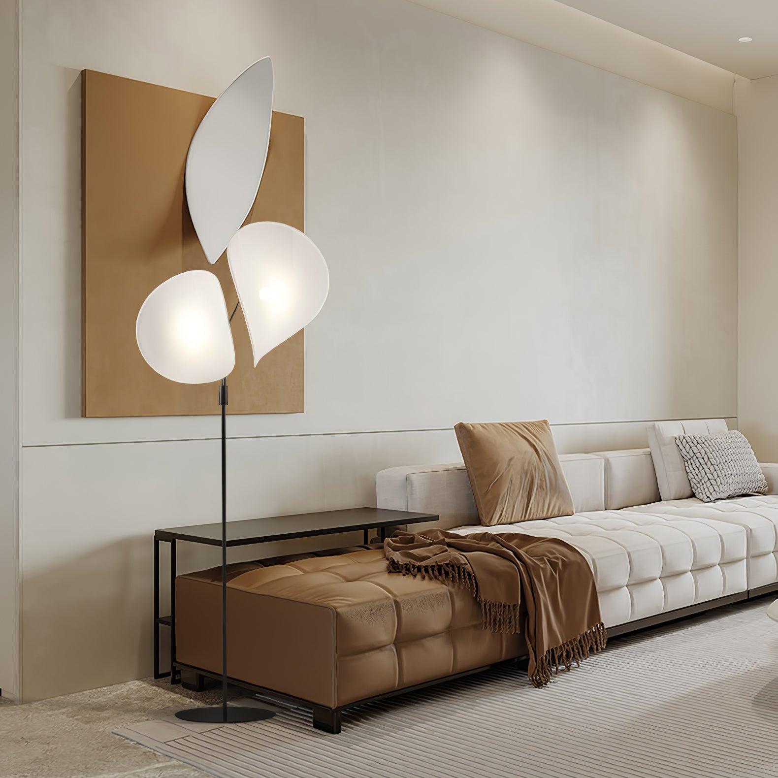 Riven Modern Fabric Floor Lamp-Neutral Decor