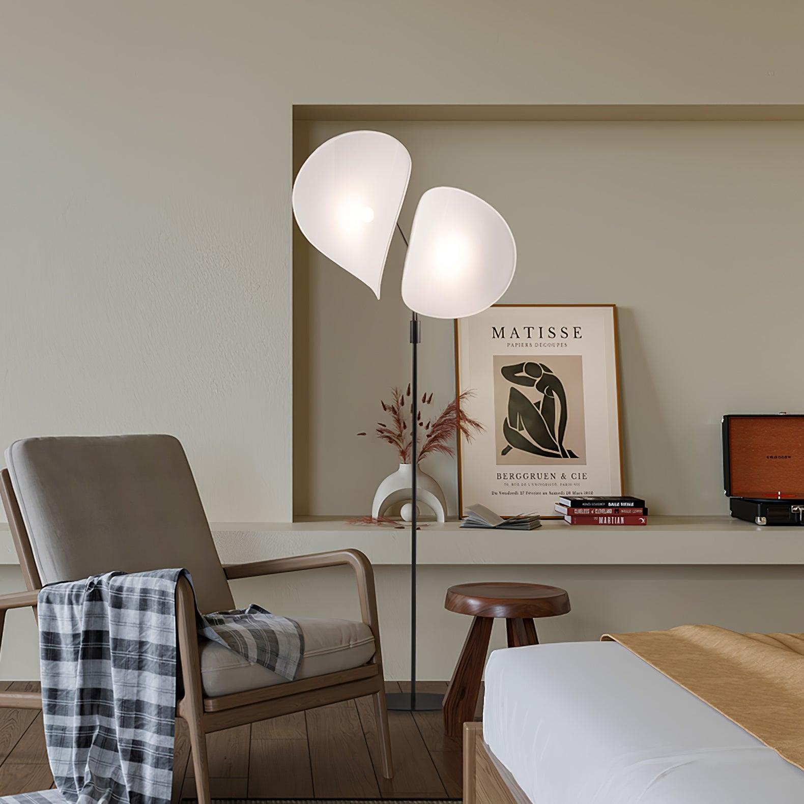 Riven Modern Fabric Floor Lamp-Neutral Decor