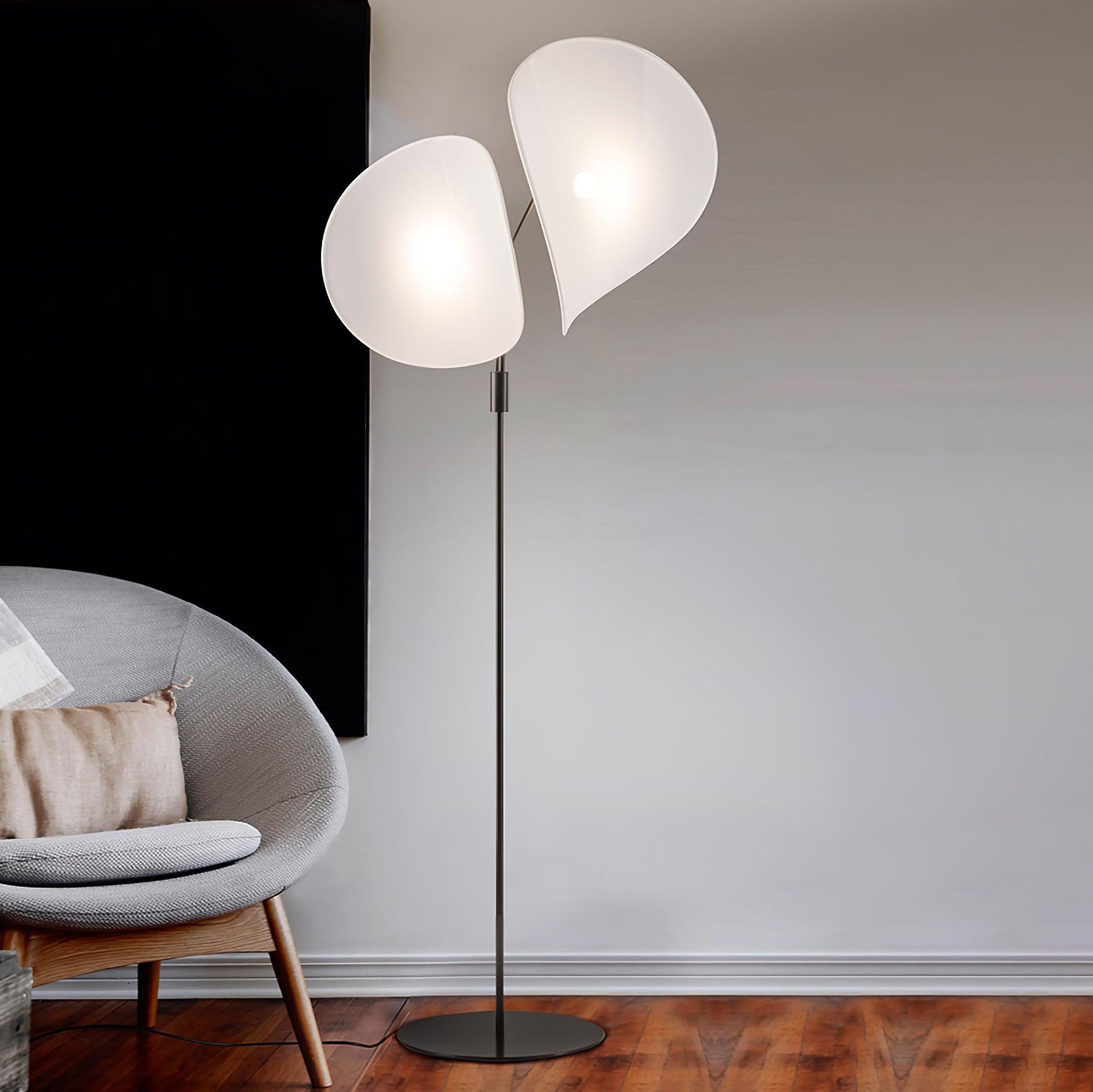 Riven Modern Fabric Floor Lamp-Neutral Decor