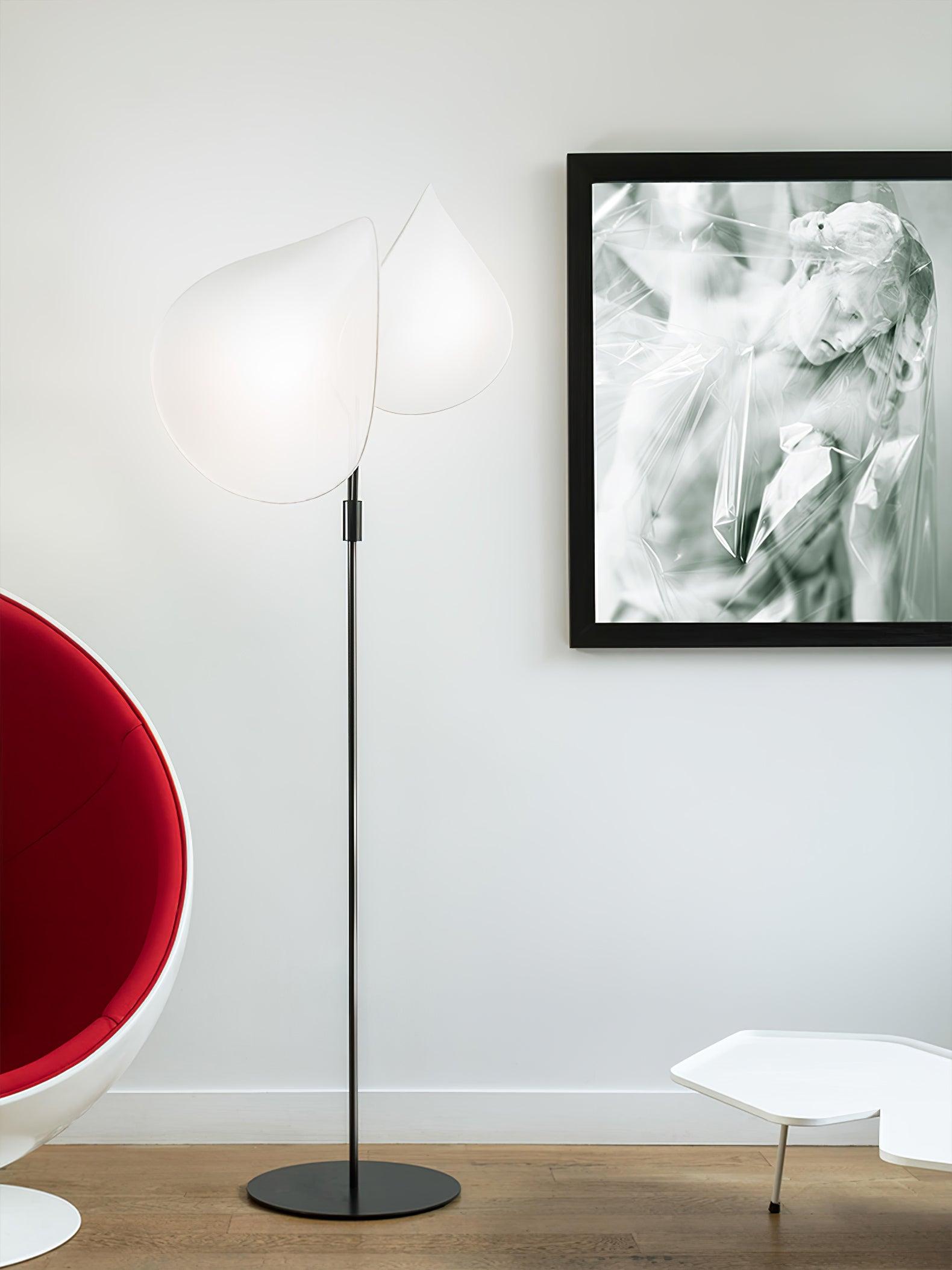 Riven Modern Fabric Floor Lamp-Neutral Decor
