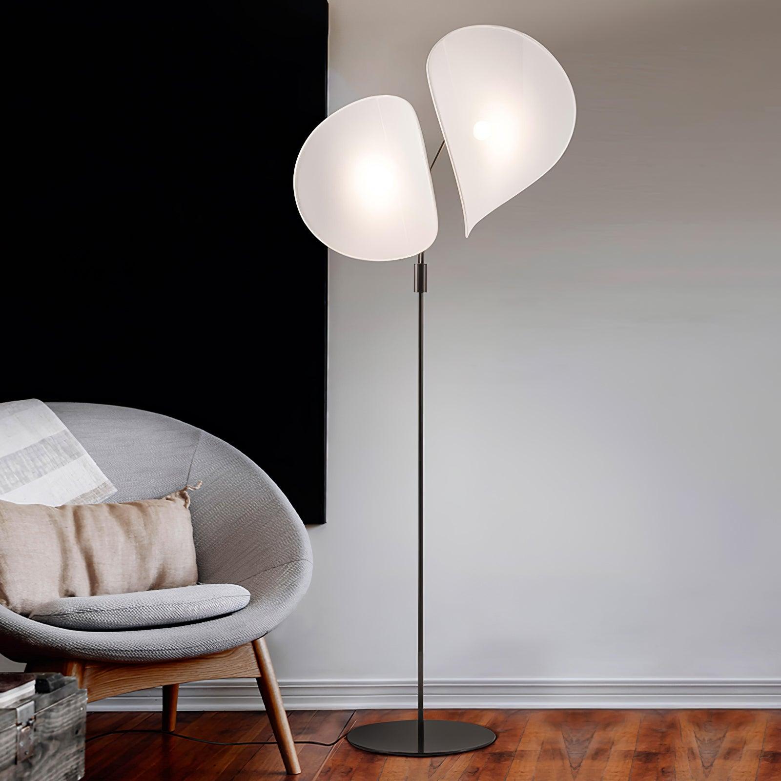 Riven Modern Fabric Floor Lamp-Neutral Decor