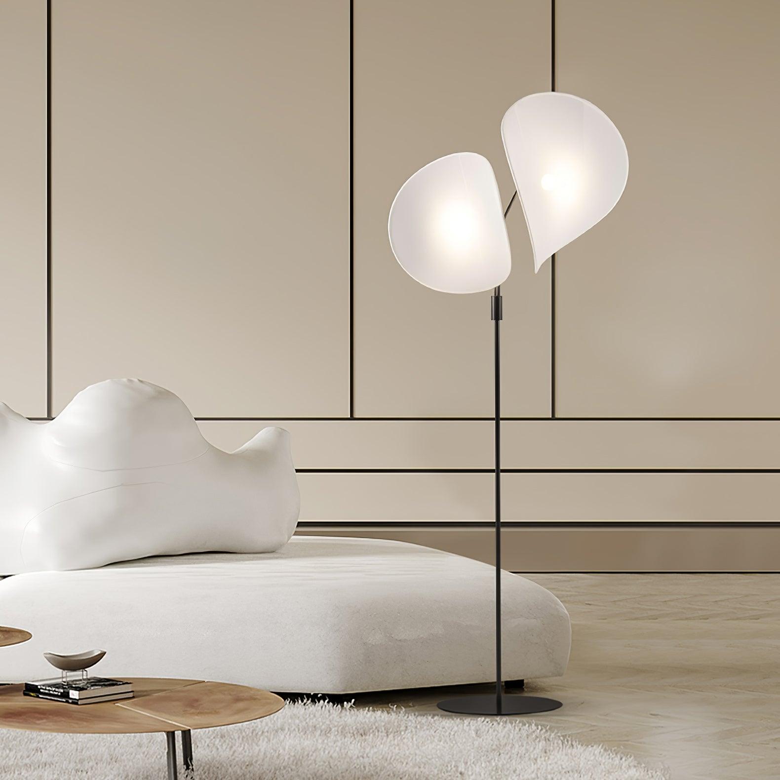 Riven Modern Fabric Floor Lamp-Neutral Decor