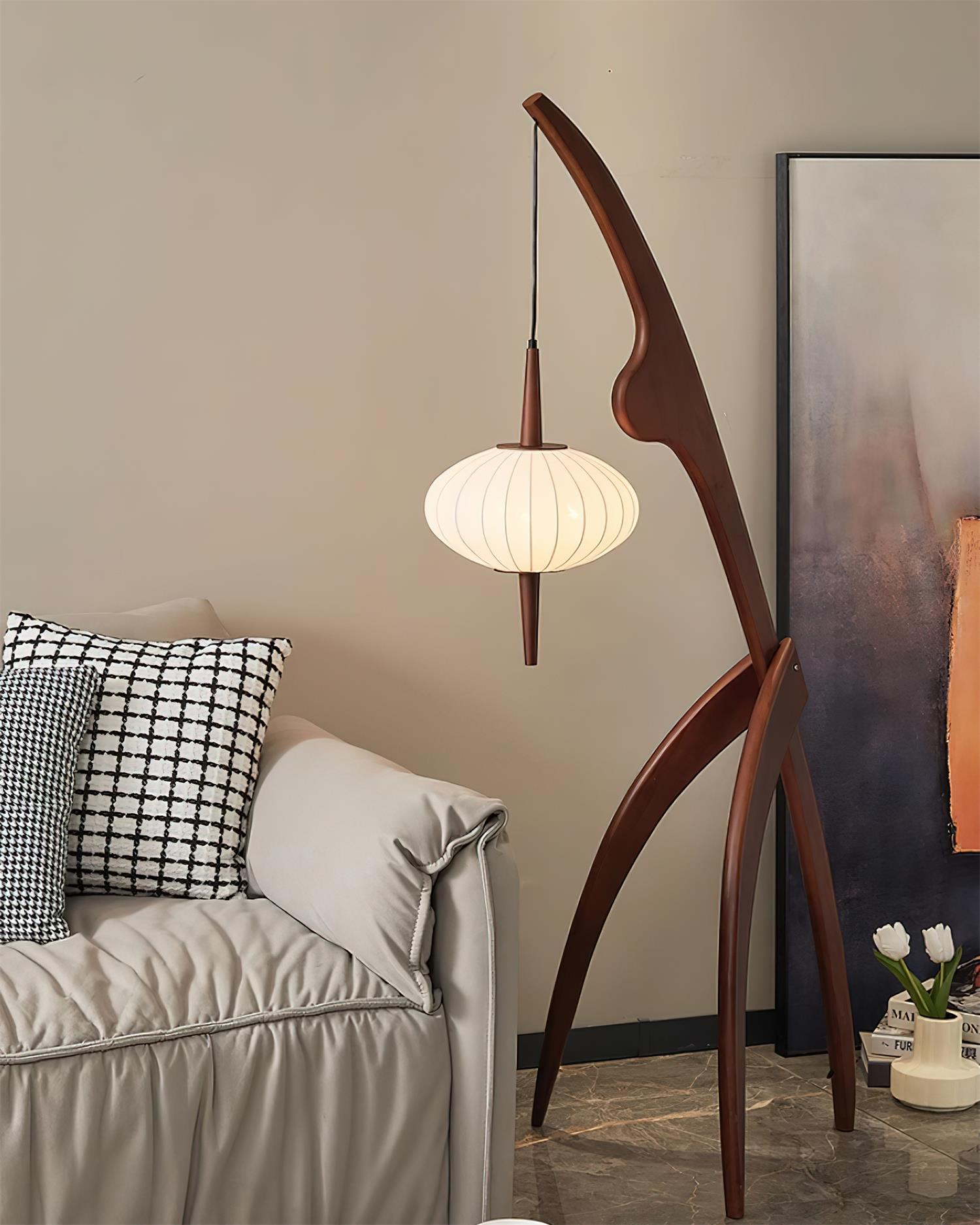 Ulen Mid Century Wooden Floor Lamp-Neutral Decor