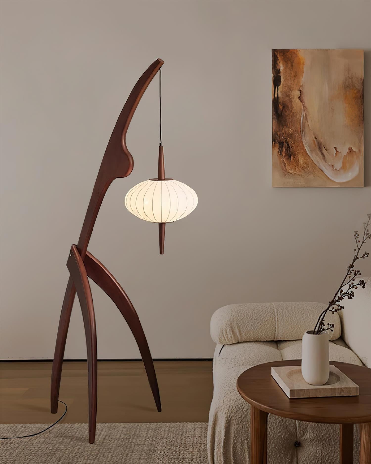Ulen Mid Century Wooden Floor Lamp-Neutral Decor
