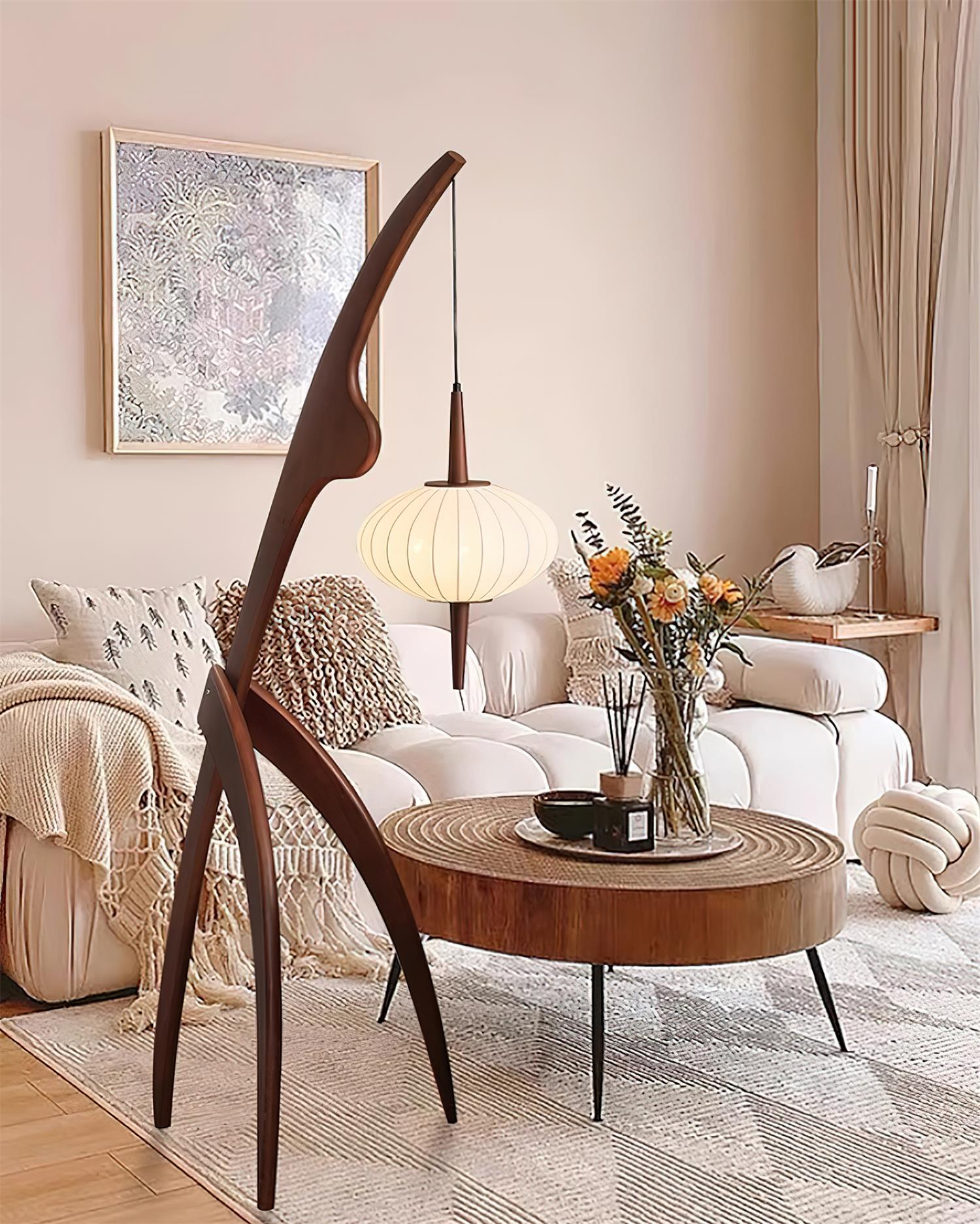 Ulen Mid Century Wooden Floor Lamp-Neutral Decor