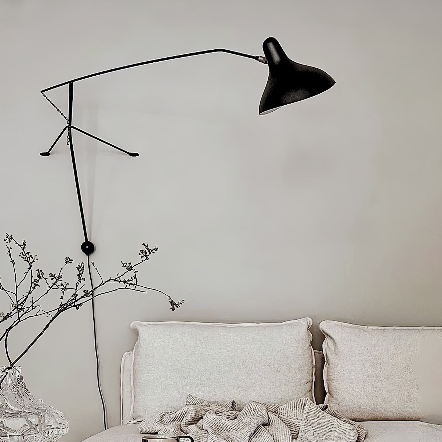 Ivsolarae Modern Minimalist Arm Wall Lamp-Neutral Decor