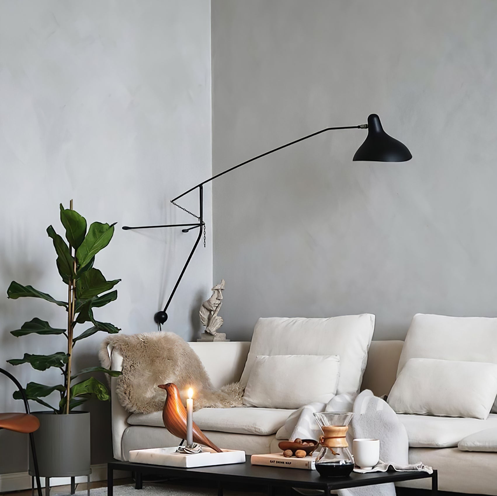 Ivsolarae Modern Minimalist Arm Wall Lamp-Neutral Decor