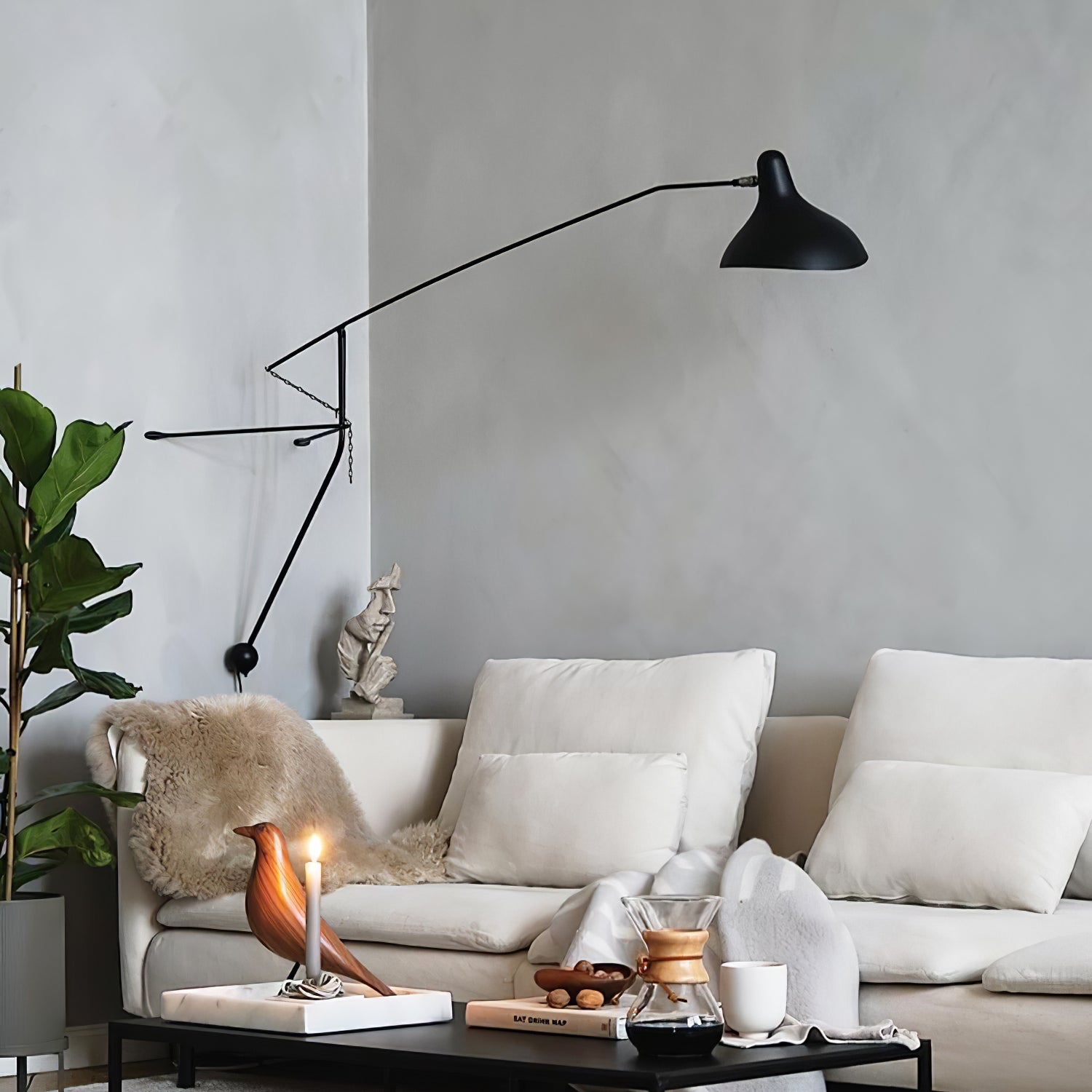 Ivsolarae Modern Minimalist Arm Wall Lamp-Neutral Decor
