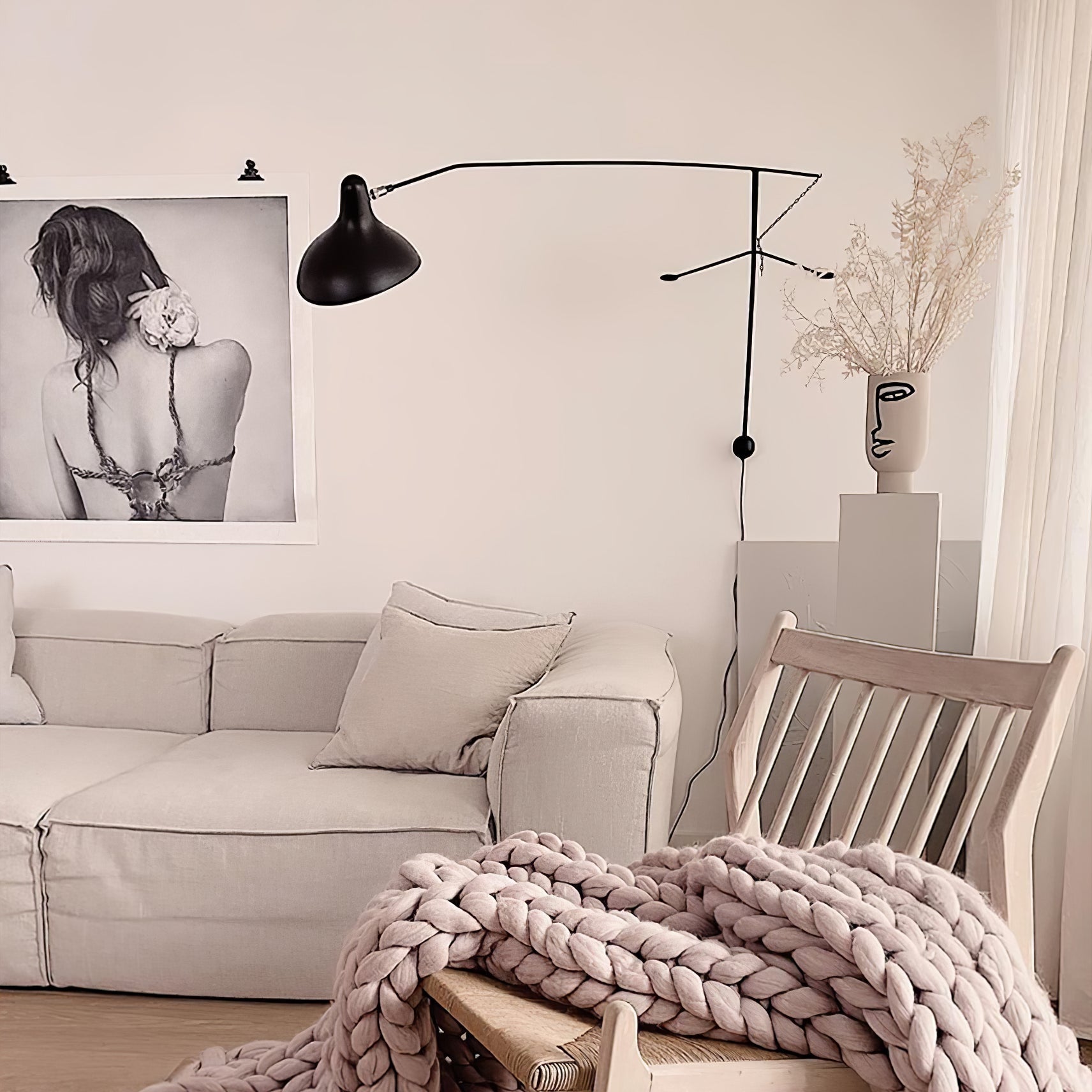 Ivsolarae Modern Minimalist Arm Wall Lamp-Neutral Decor