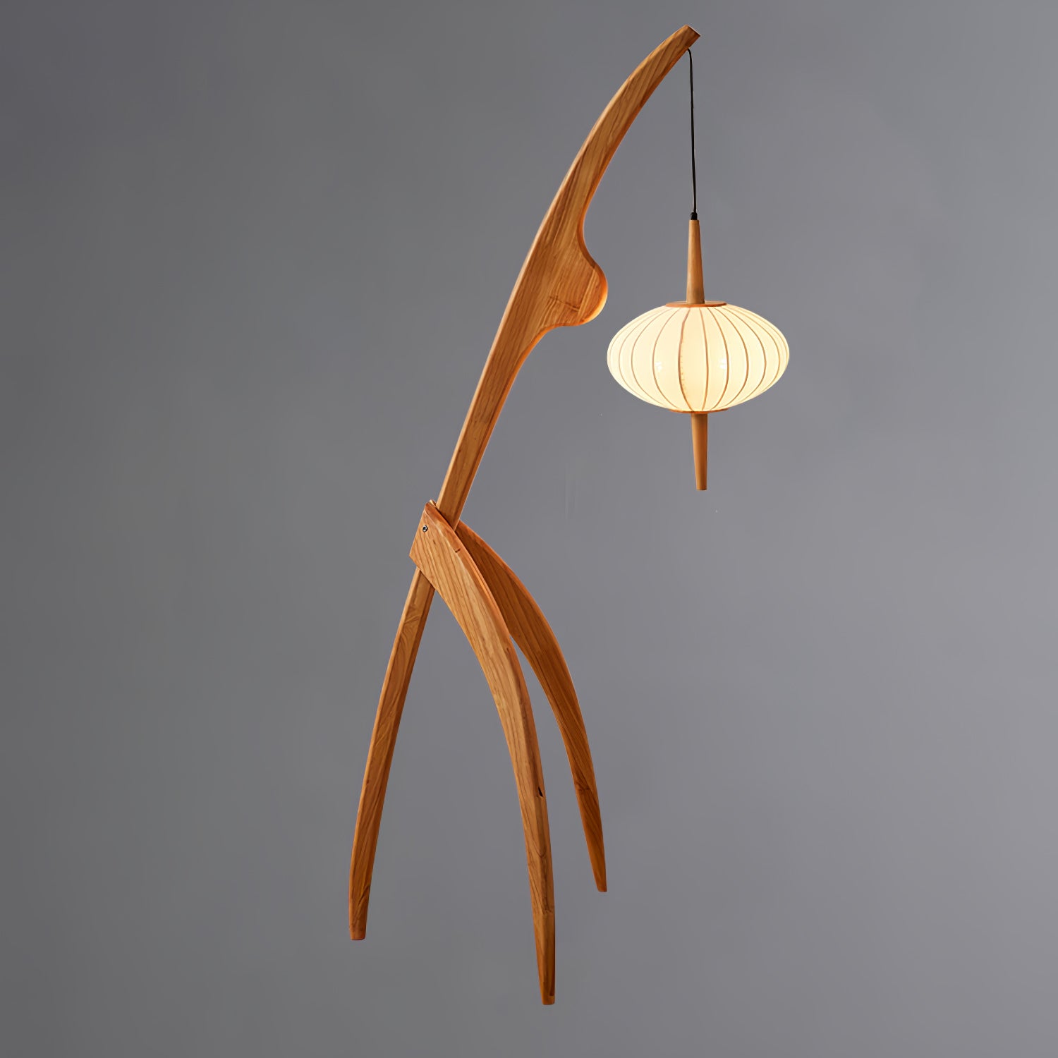 Ulen Mid Century Wooden Floor Lamp-Neutral Decor