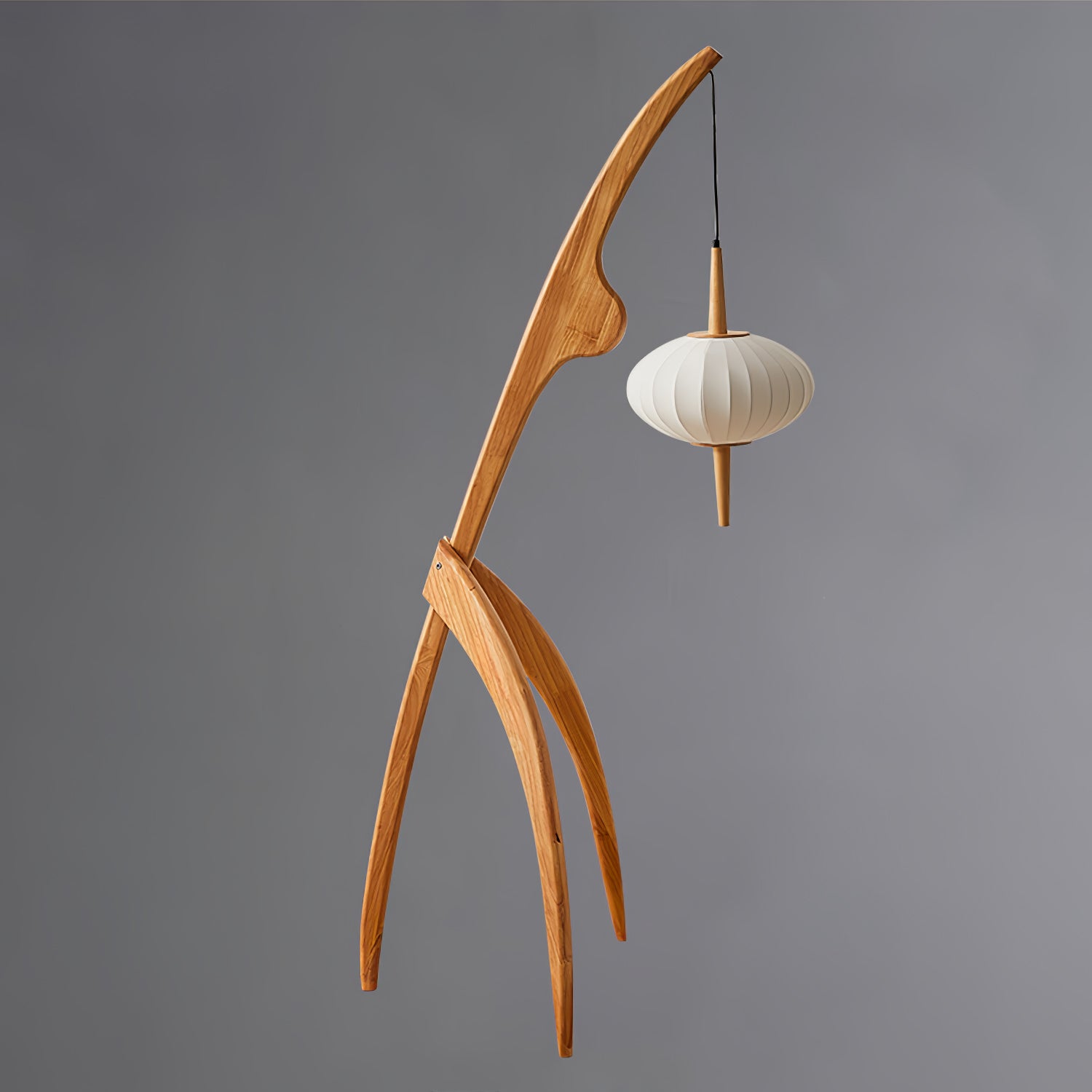 Ulen Mid Century Wooden Floor Lamp-Neutral Decor