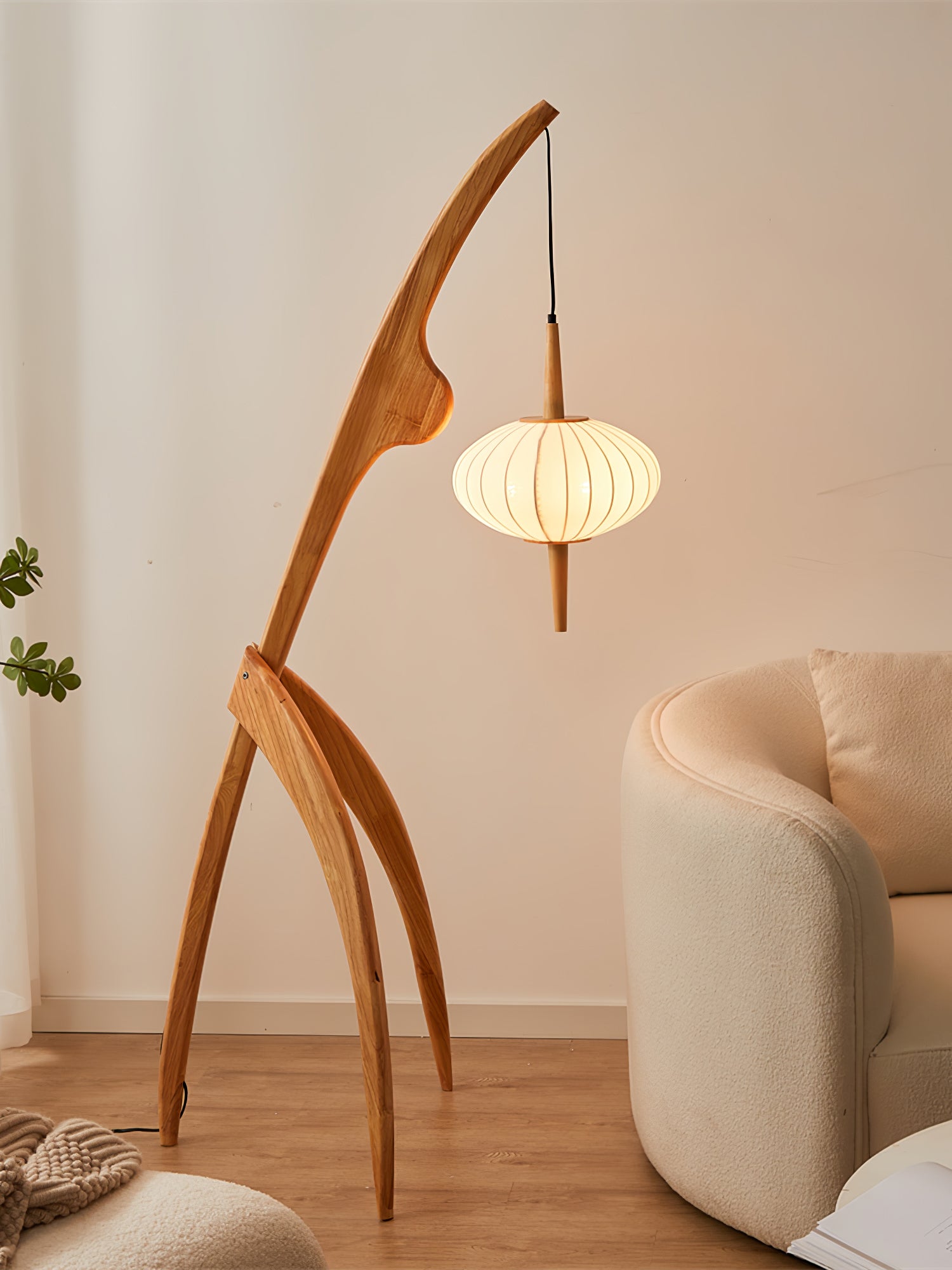 Ulen Mid Century Wooden Floor Lamp-Neutral Decor