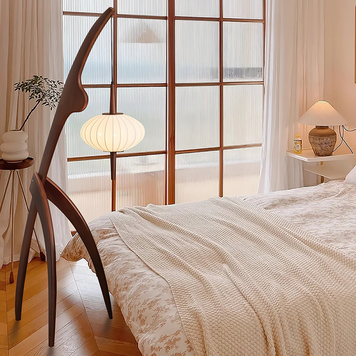 Ulen Mid Century Wooden Floor Lamp-Neutral Decor