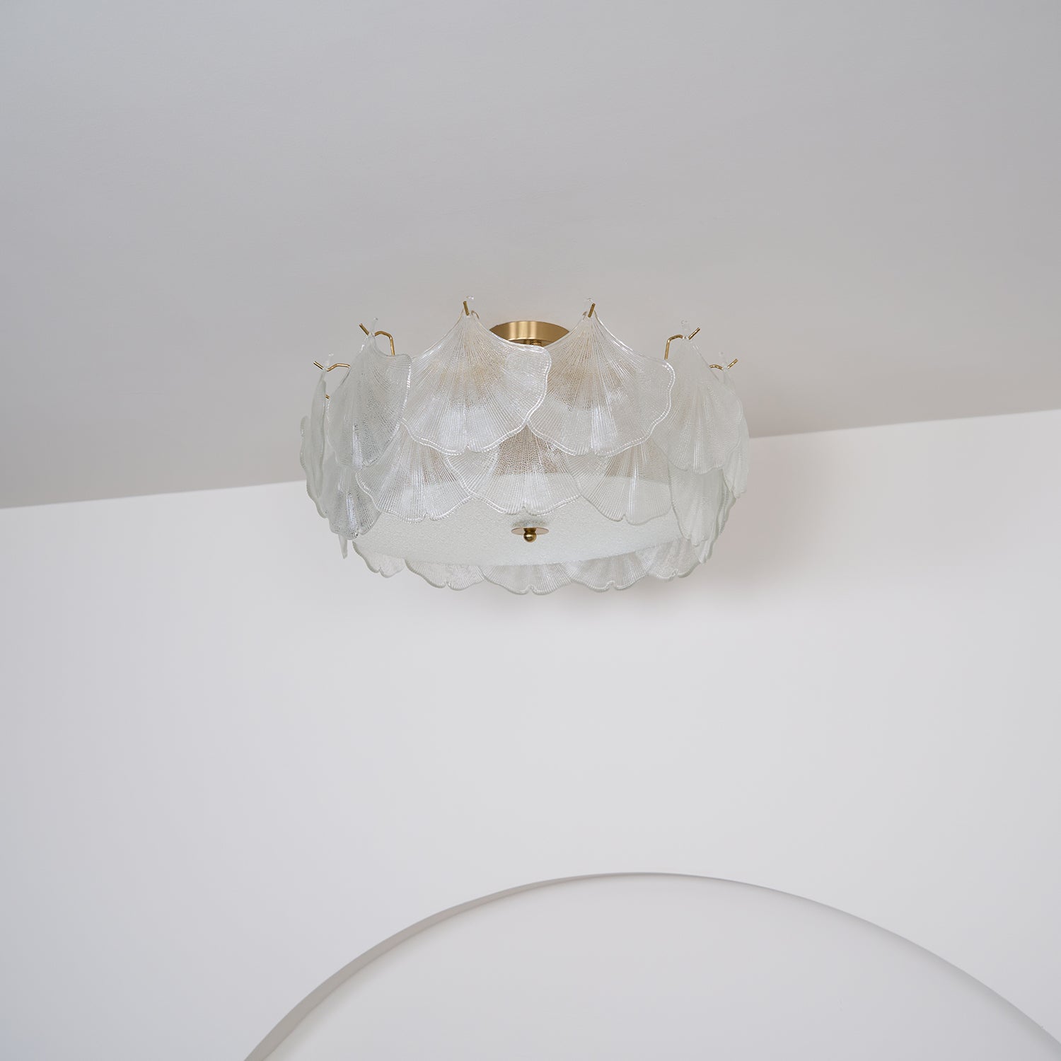 Quineth Maple Leaf Cluster Glass Ceiling Light-Neutral Decor