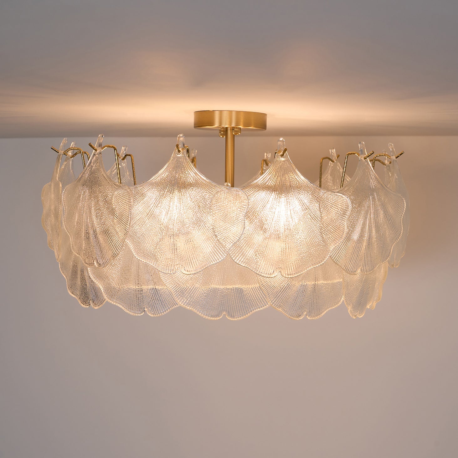 Quineth Maple Leaf Cluster Glass Ceiling Light-Neutral Decor
