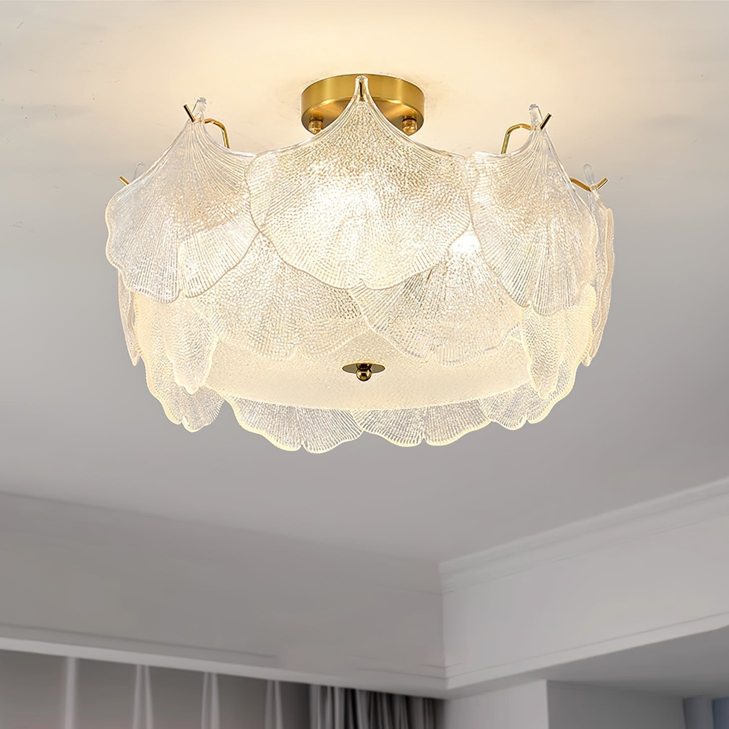 Quineth Maple Leaf Cluster Glass Ceiling Light-Neutral Decor