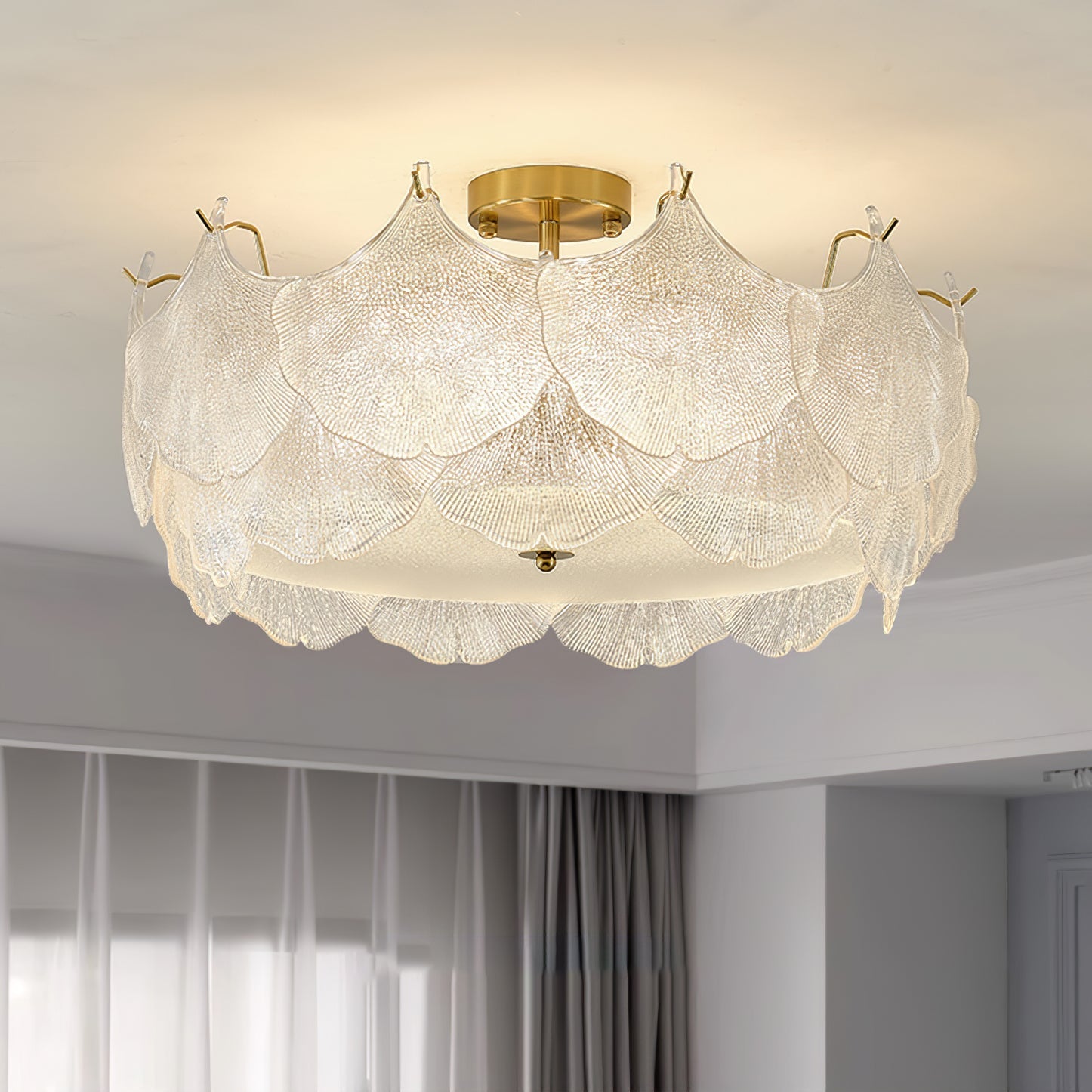 Quineth Maple Leaf Cluster Glass Ceiling Light-Neutral Decor