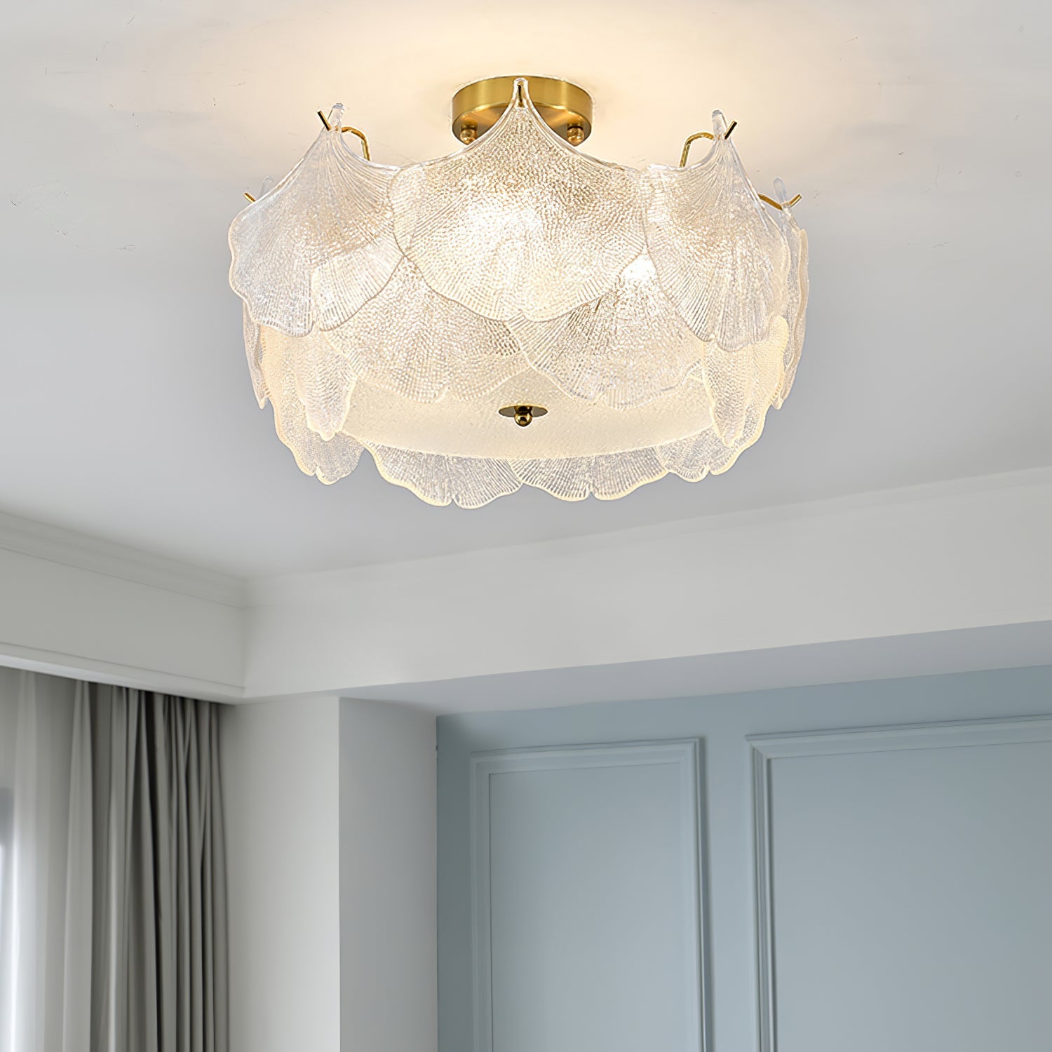 Quineth Maple Leaf Cluster Glass Ceiling Light-Neutral Decor