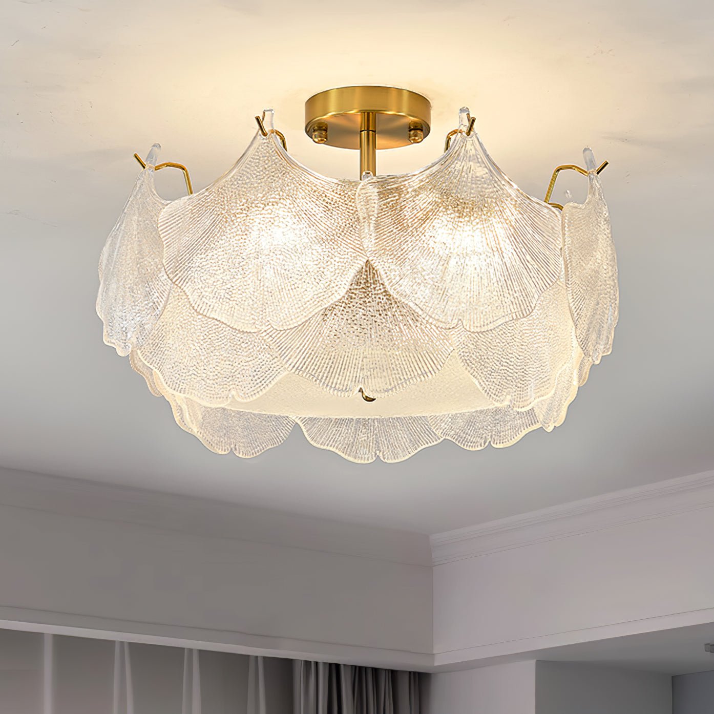 Quineth Maple Leaf Cluster Glass Ceiling Light-Neutral Decor