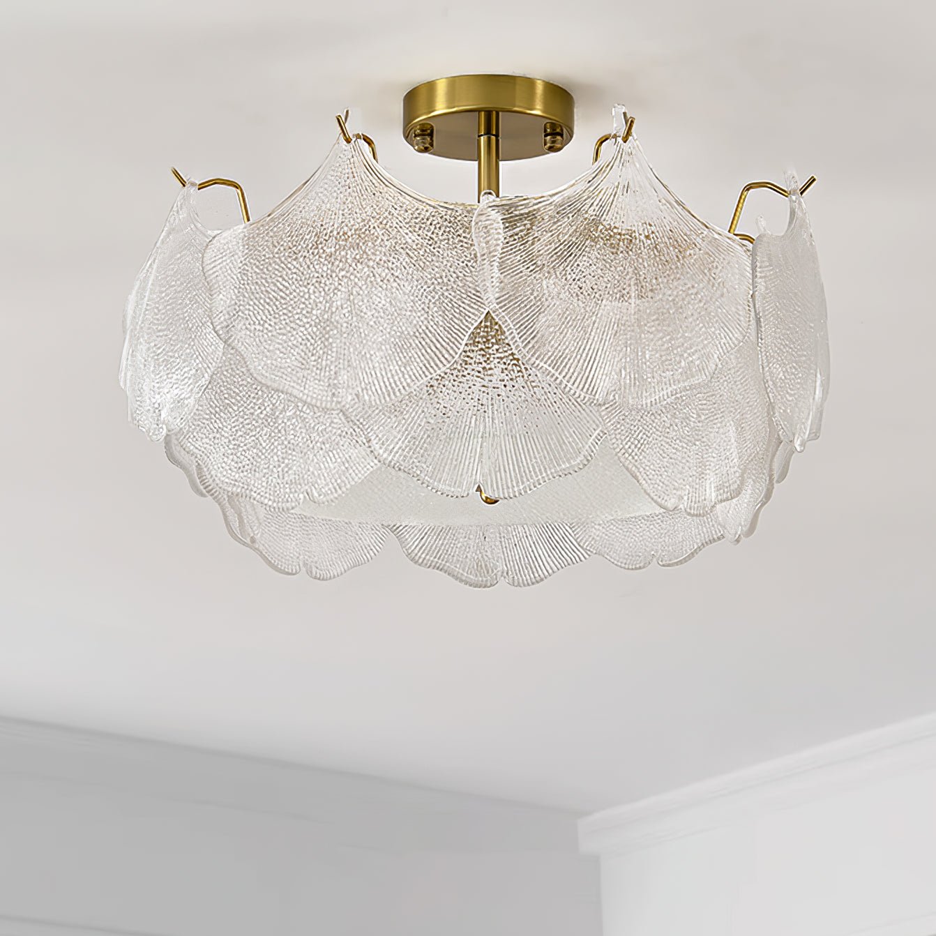Quineth Maple Leaf Cluster Glass Ceiling Light-Neutral Decor