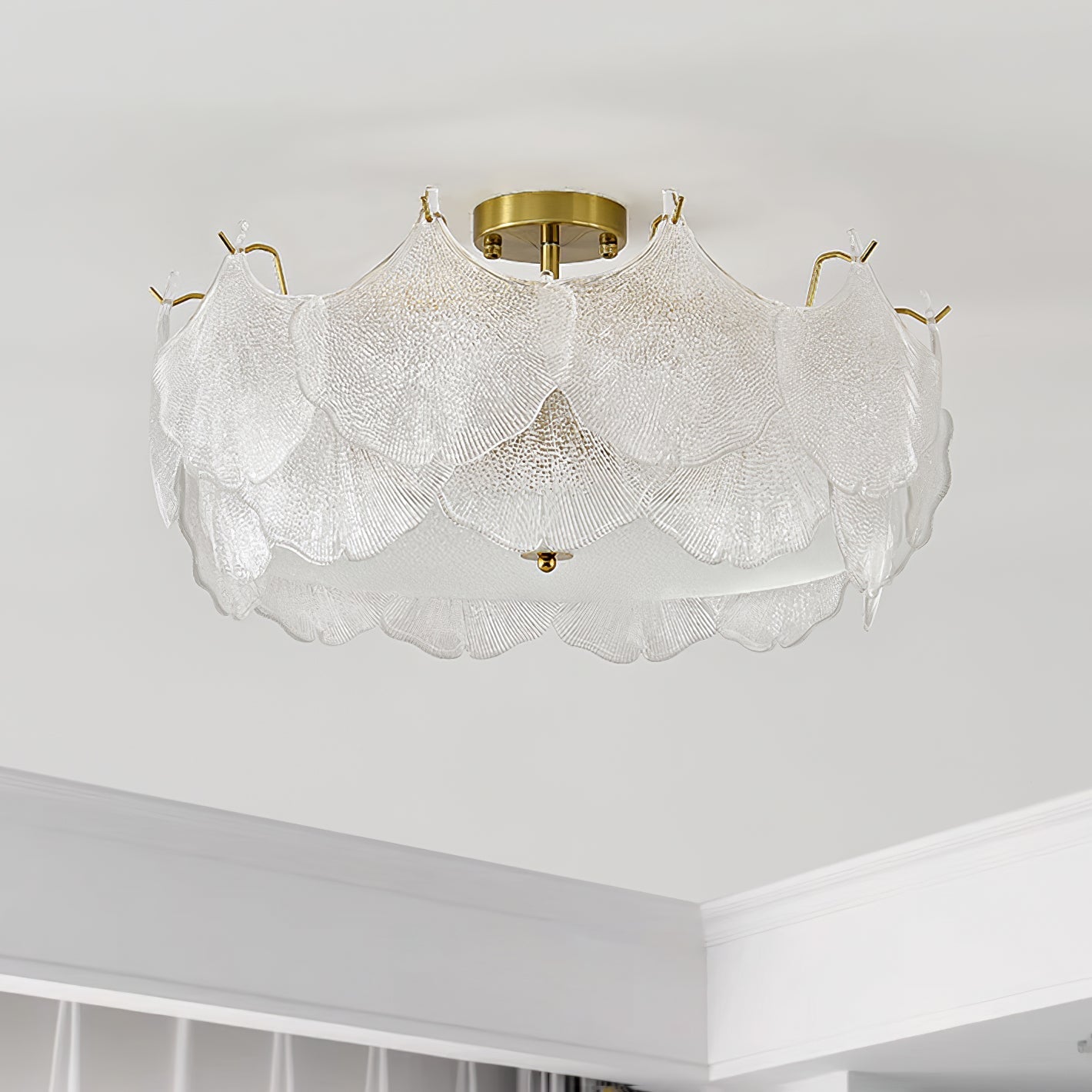 Quineth Maple Leaf Cluster Glass Ceiling Light-Neutral Decor