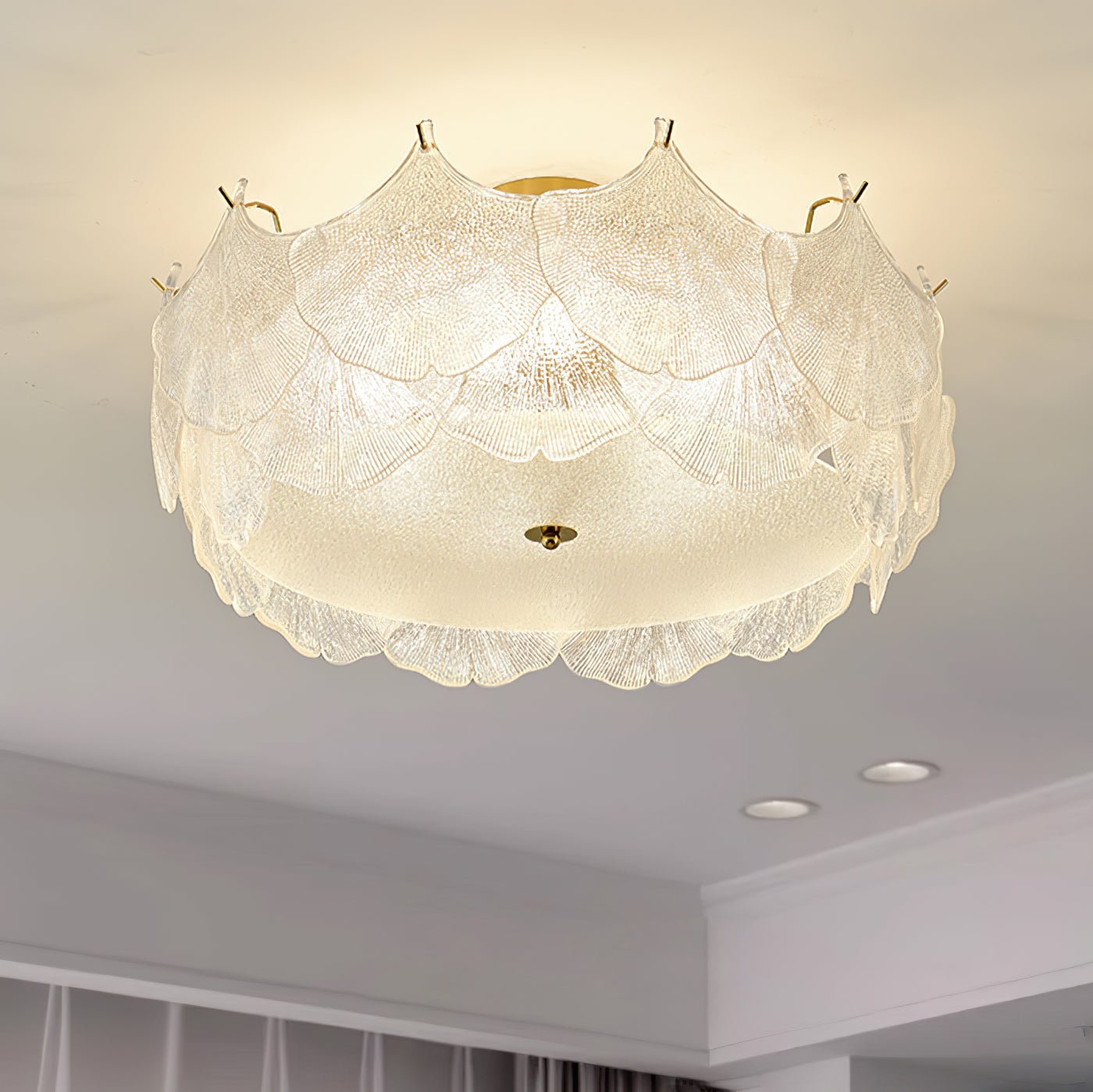 Quineth Maple Leaf Cluster Glass Ceiling Light-Neutral Decor