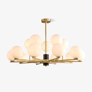 Covynel Mid-Century Brass Chandelier-Neutral Decor