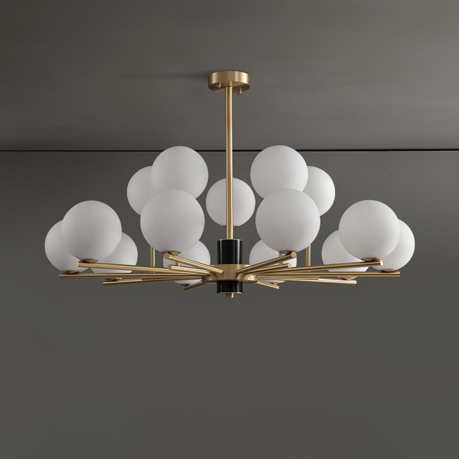 Covynel Mid-Century Brass Chandelier-Neutral Decor