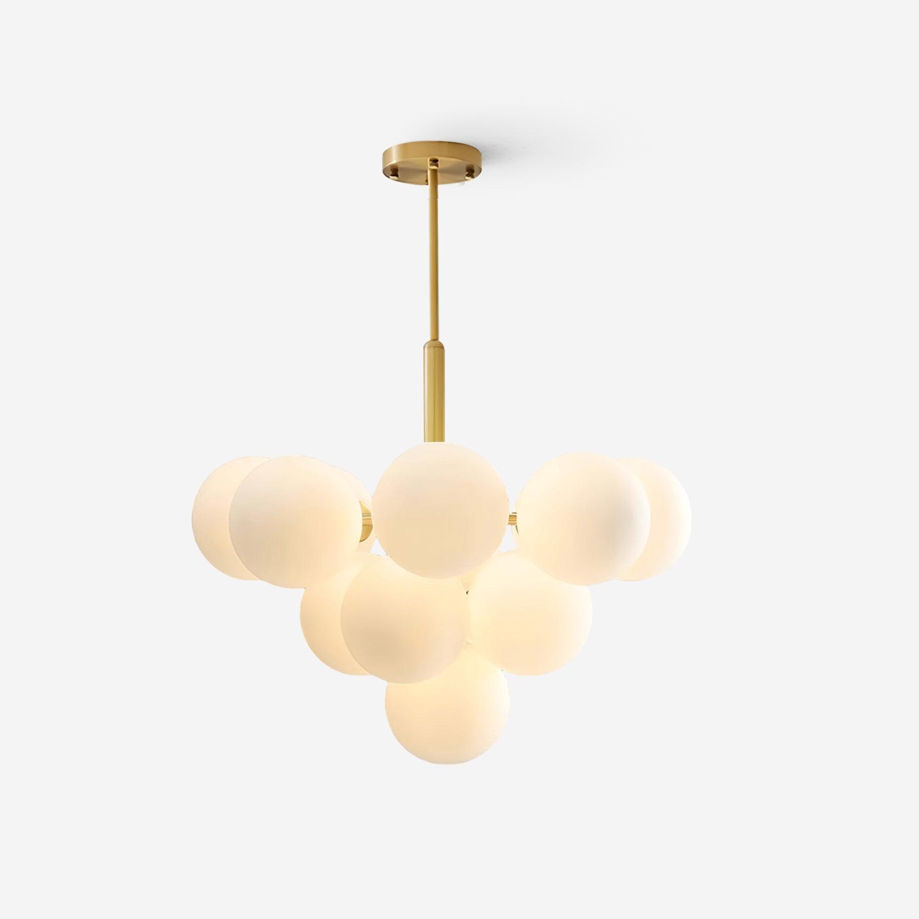 Elora Chandelier Glass Globe Brass Frame Minimalist Home-Neutral Decor