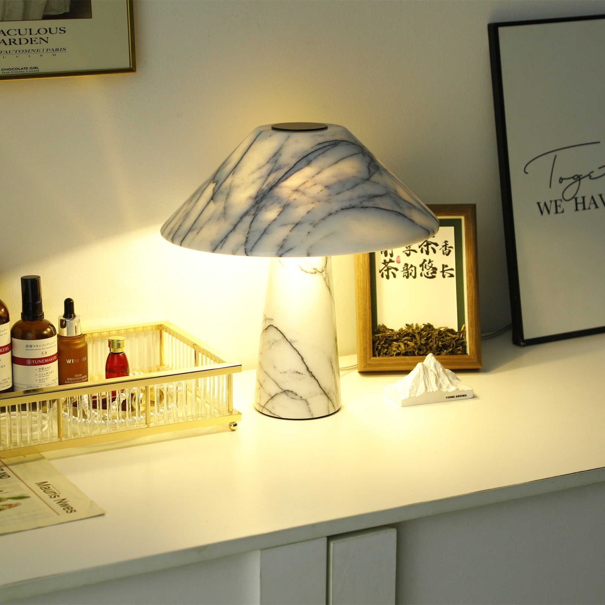 Dashiell Marble Modern Table Lamp-Neutral Decor
