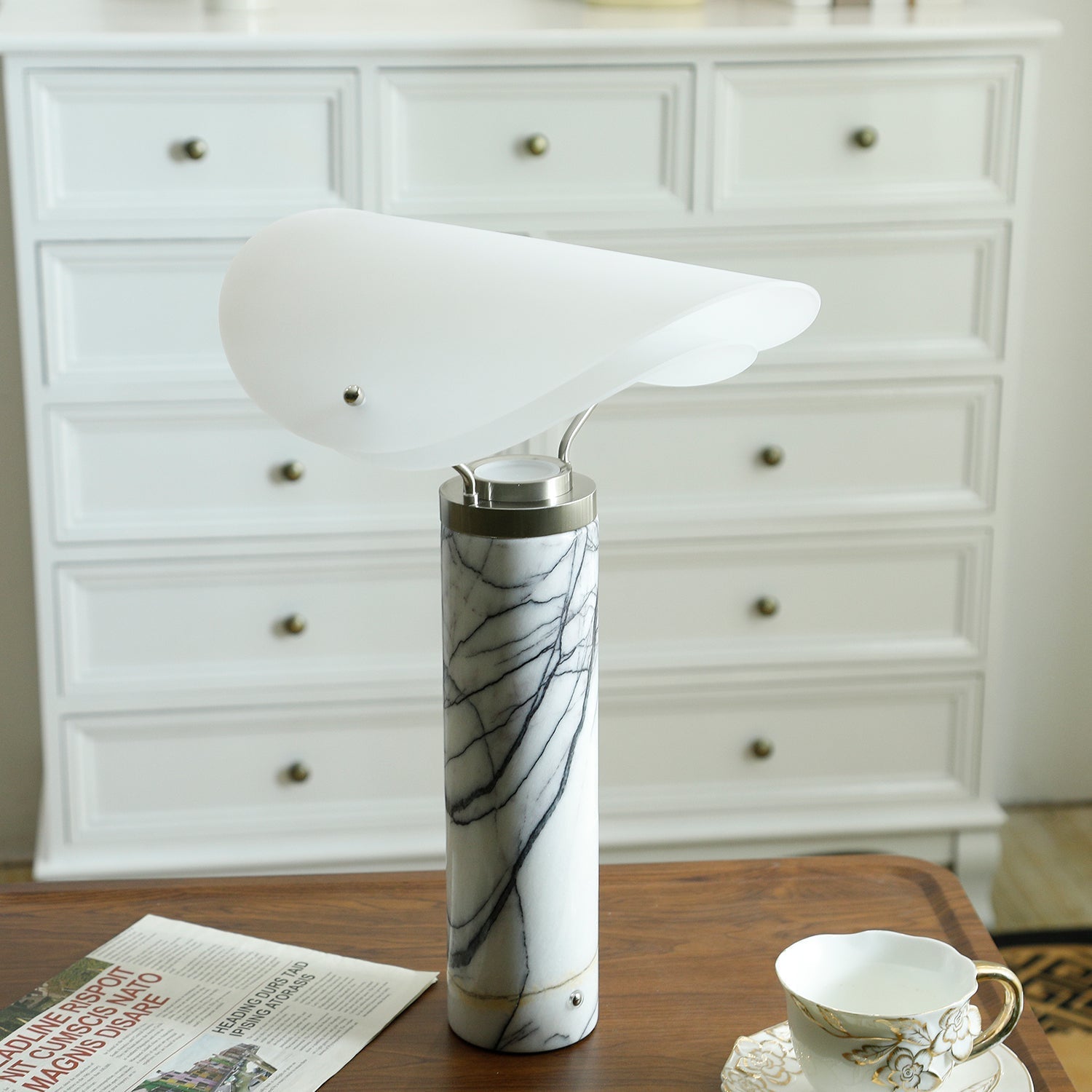 Inorielis Sculptural Travertine Table Lamp-Neutral Decor