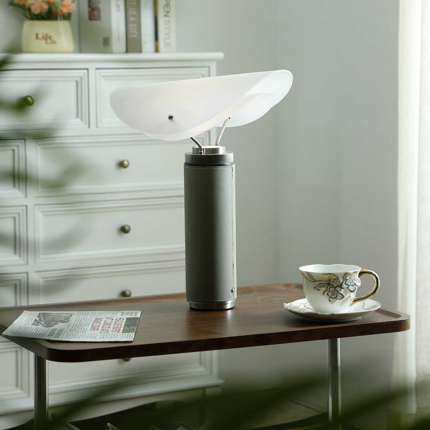 Inorielis Sculptural Travertine Table Lamp-Neutral Decor