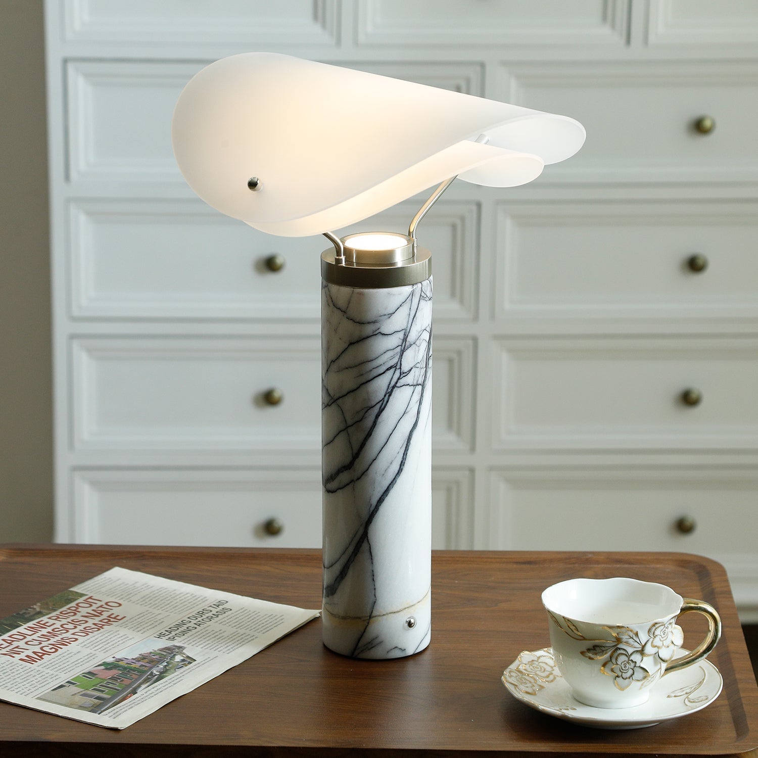 Inorielis Sculptural Travertine Table Lamp-Neutral Decor