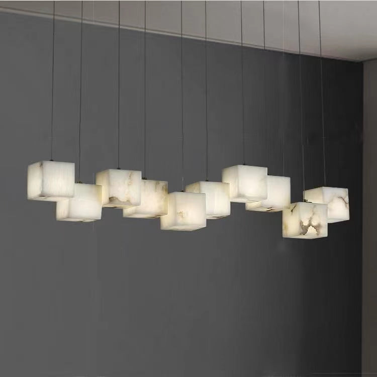 Alabaster Chandelier Box Cubic Elegance