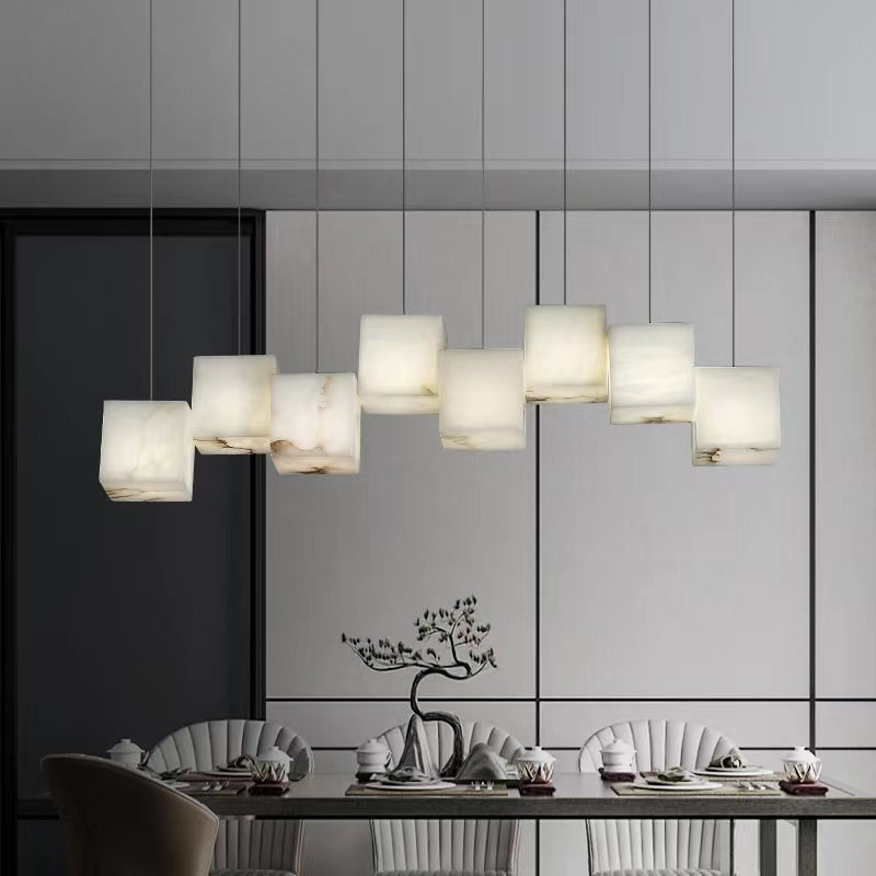 Alabaster Chandelier Box Cubic Elegance