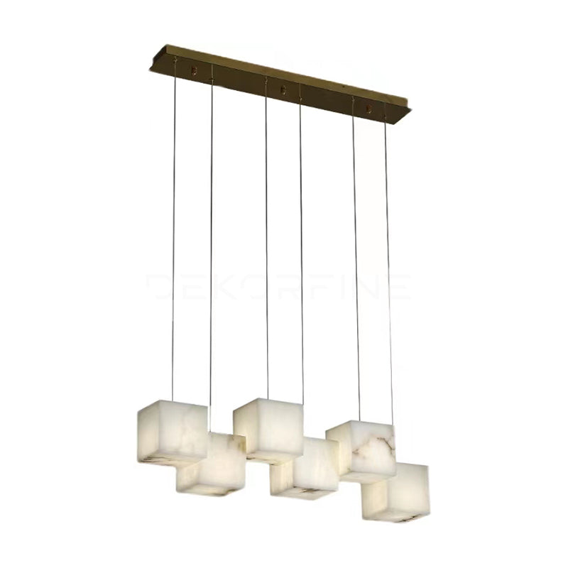 Alabaster Chandelier Box Cubic Elegance