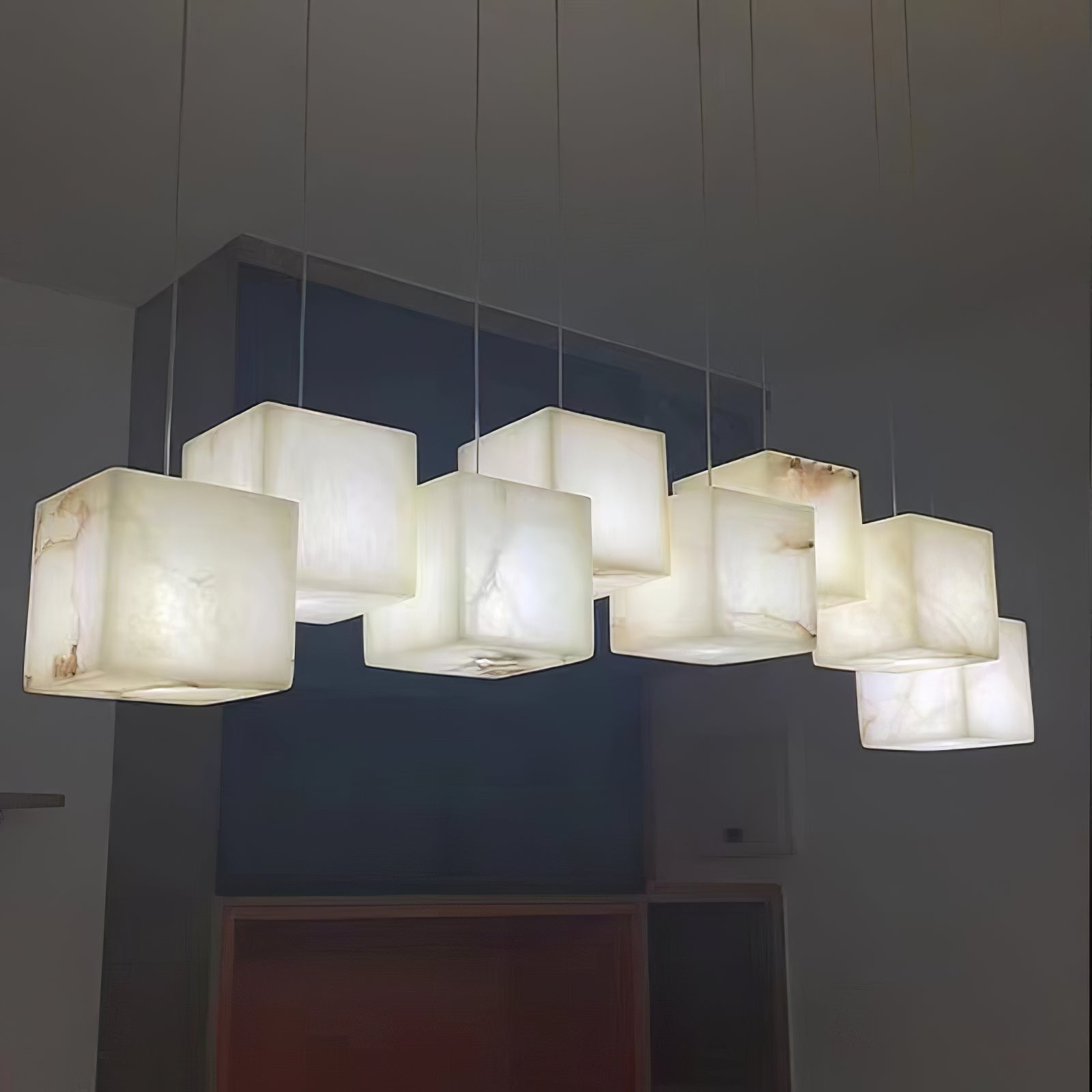 Alabaster Chandelier Box Cubic Elegance