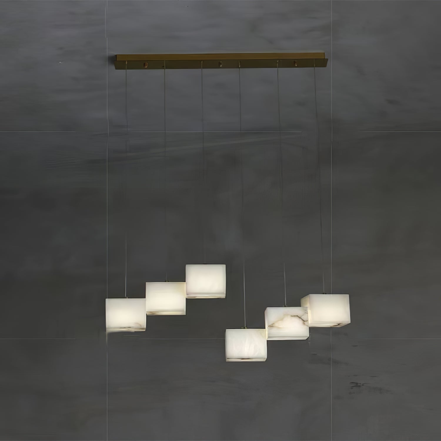 Alabaster Chandelier Box Cubic Elegance