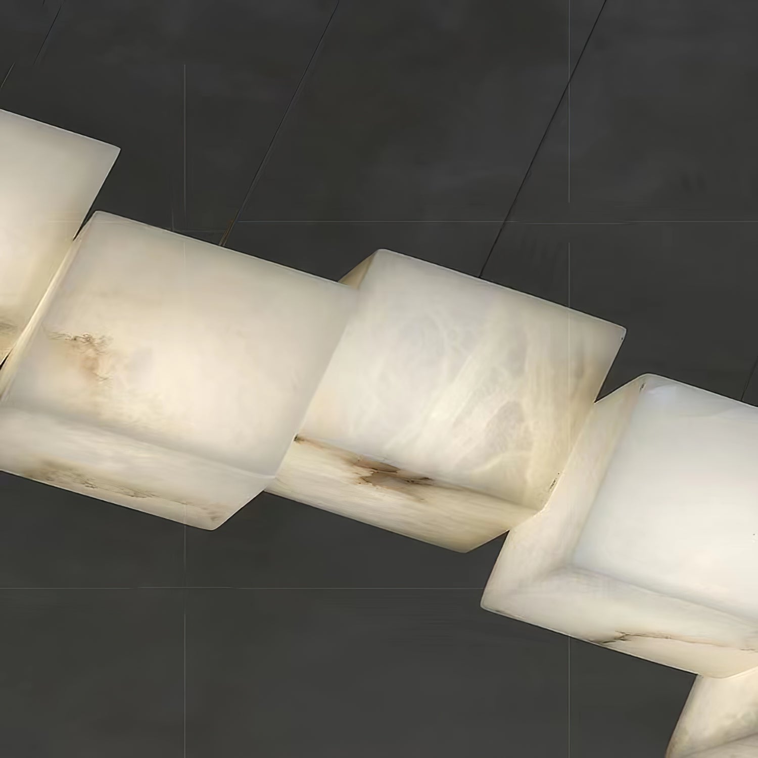 Alabaster Chandelier Box Cubic Elegance