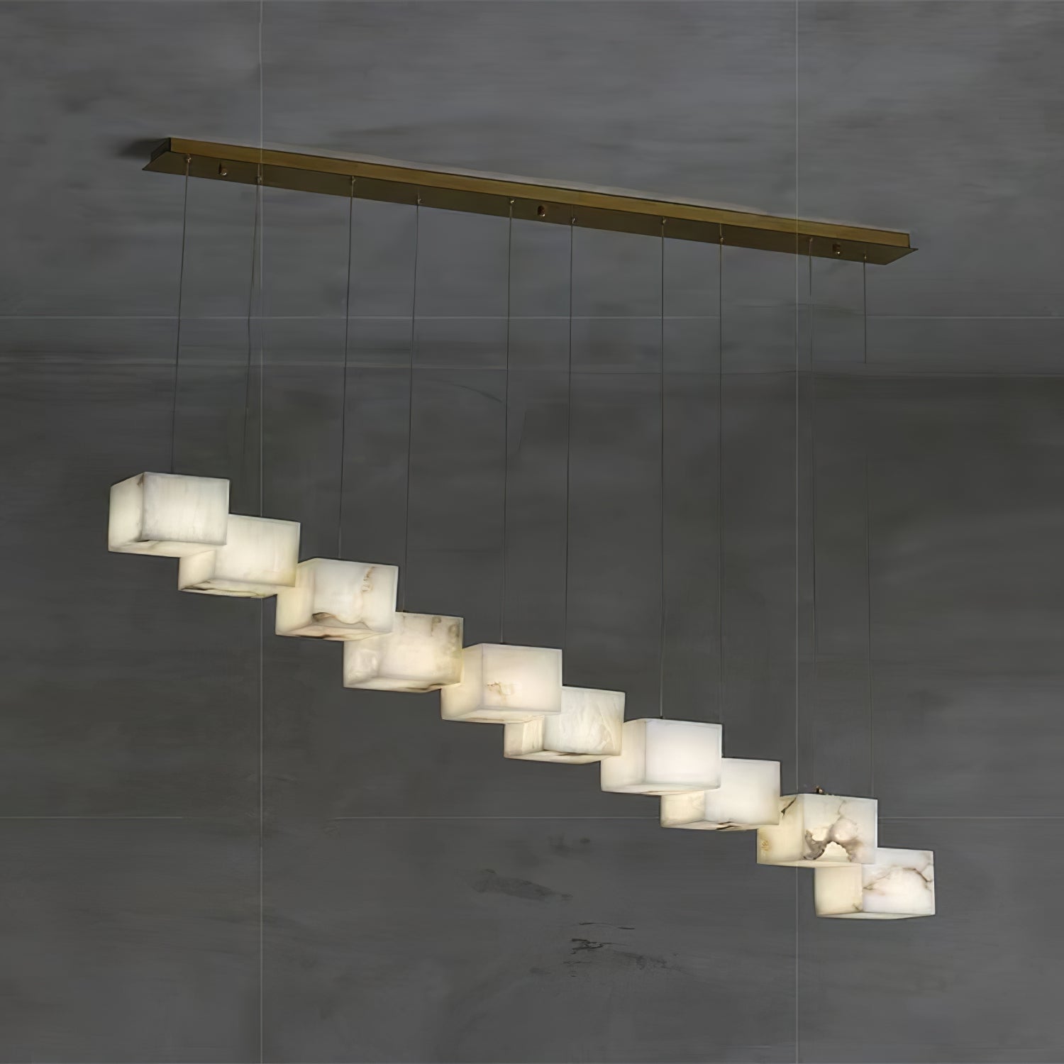 Alabaster Chandelier Box Cubic Elegance